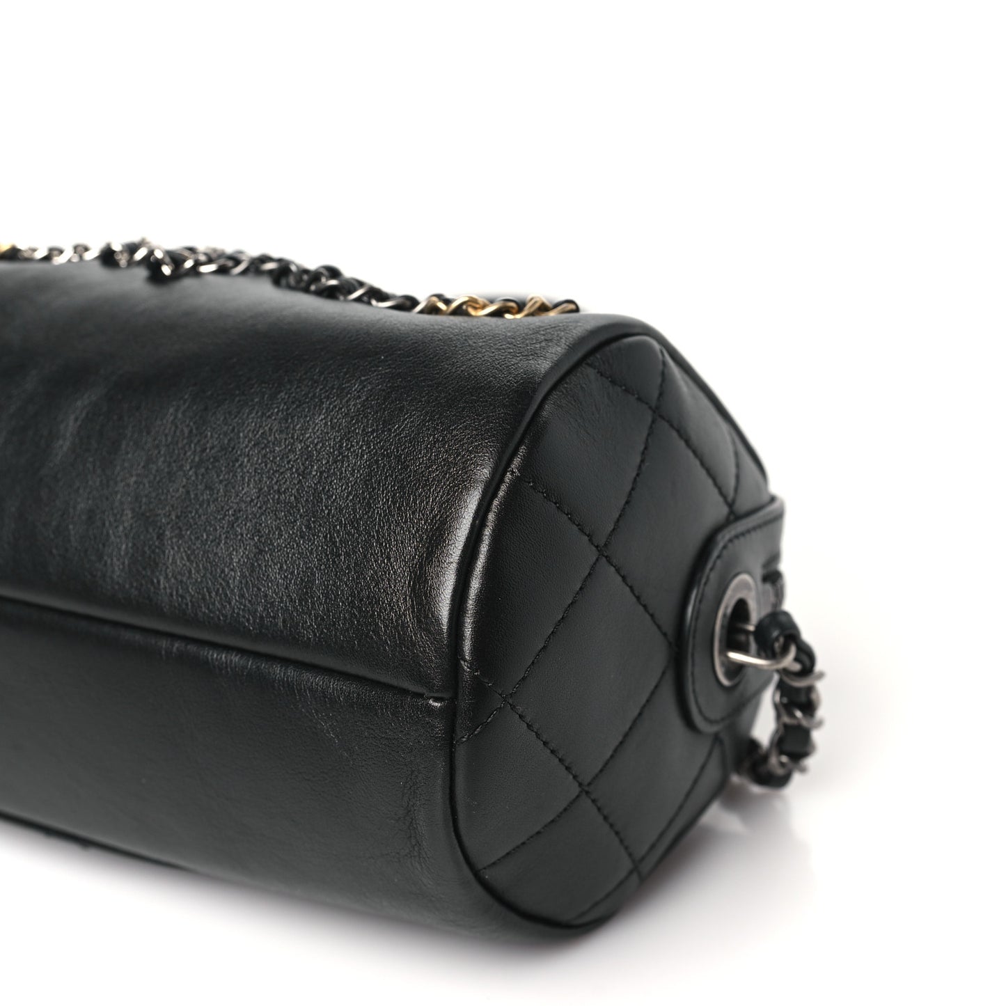 Calfskin Chain 20s Signature Bowling Bag Black