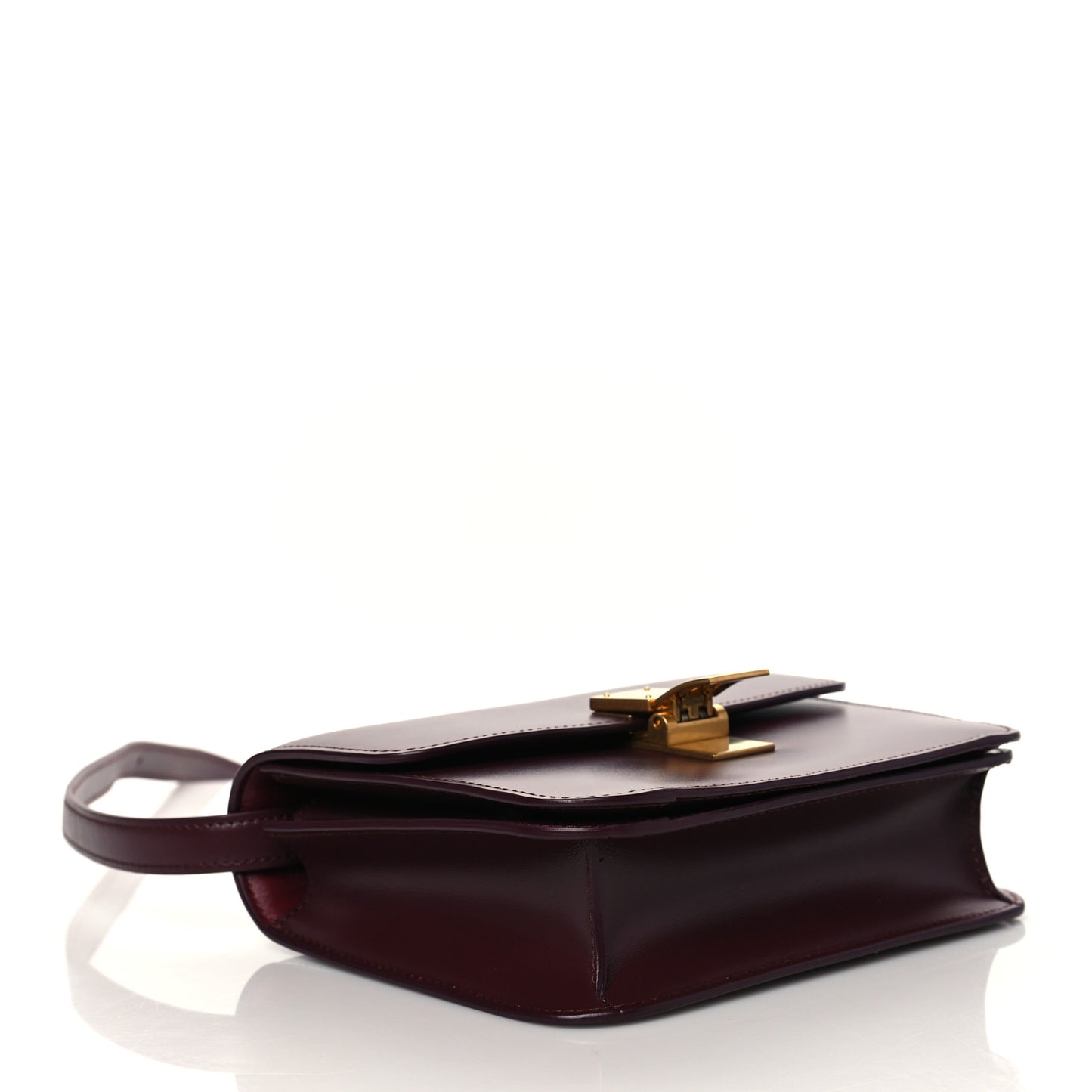 Box Calfskin Teen Classic Box Flap Bag Burgundy
