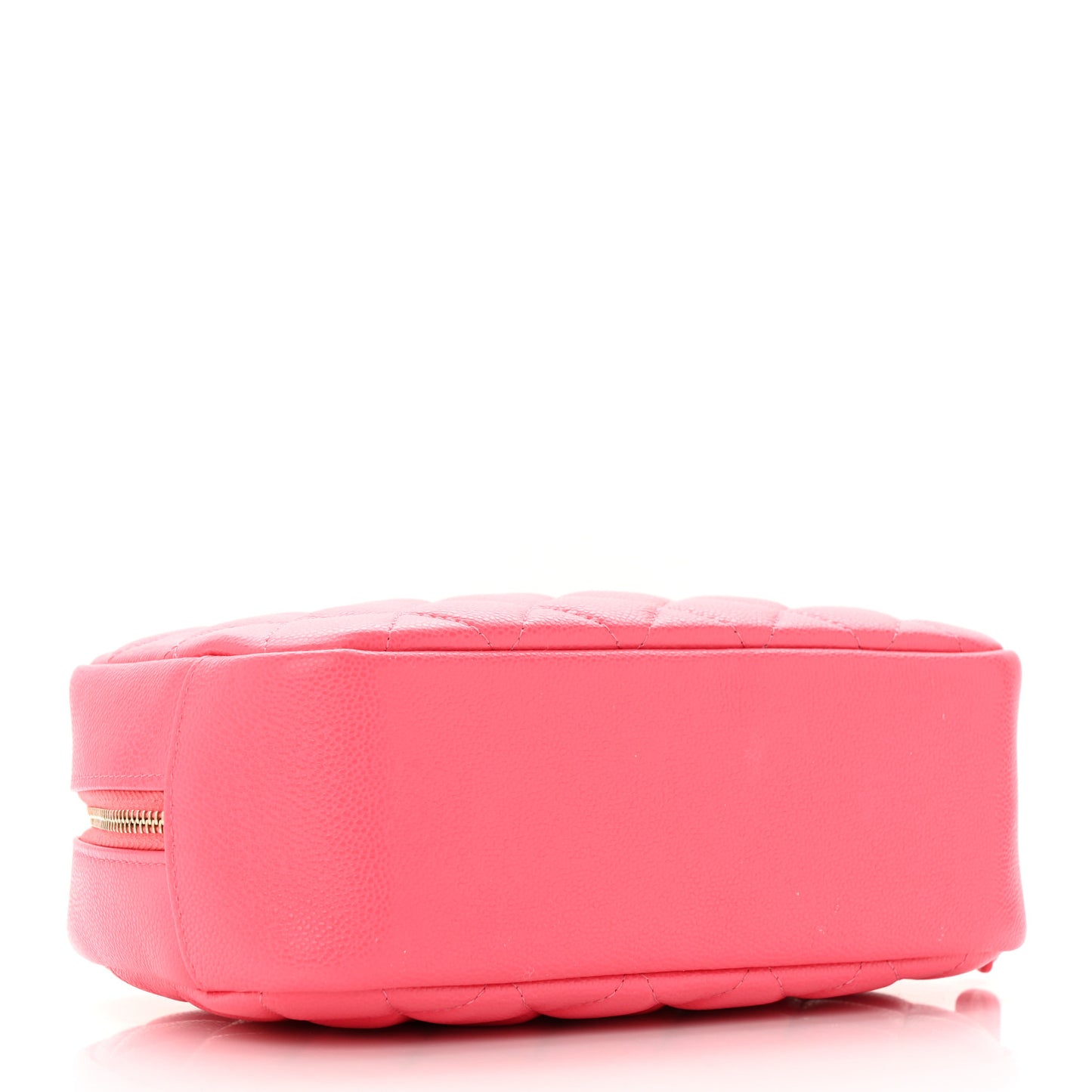 Caviar Quilted Medium Curvy Pouch Cosmetic Case Pink