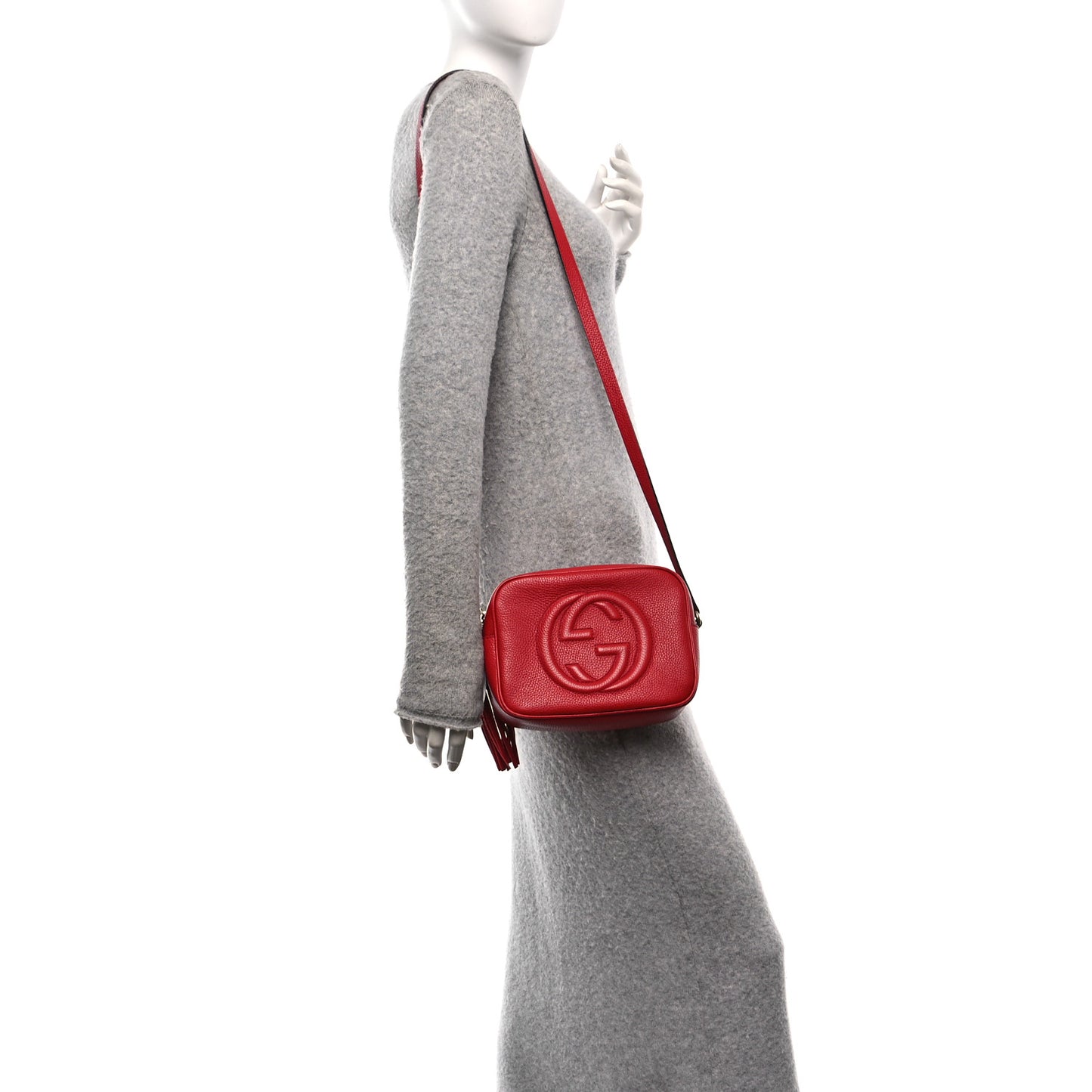 Pebbled Calfskin Small Soho Disco Bag Vibrant Red