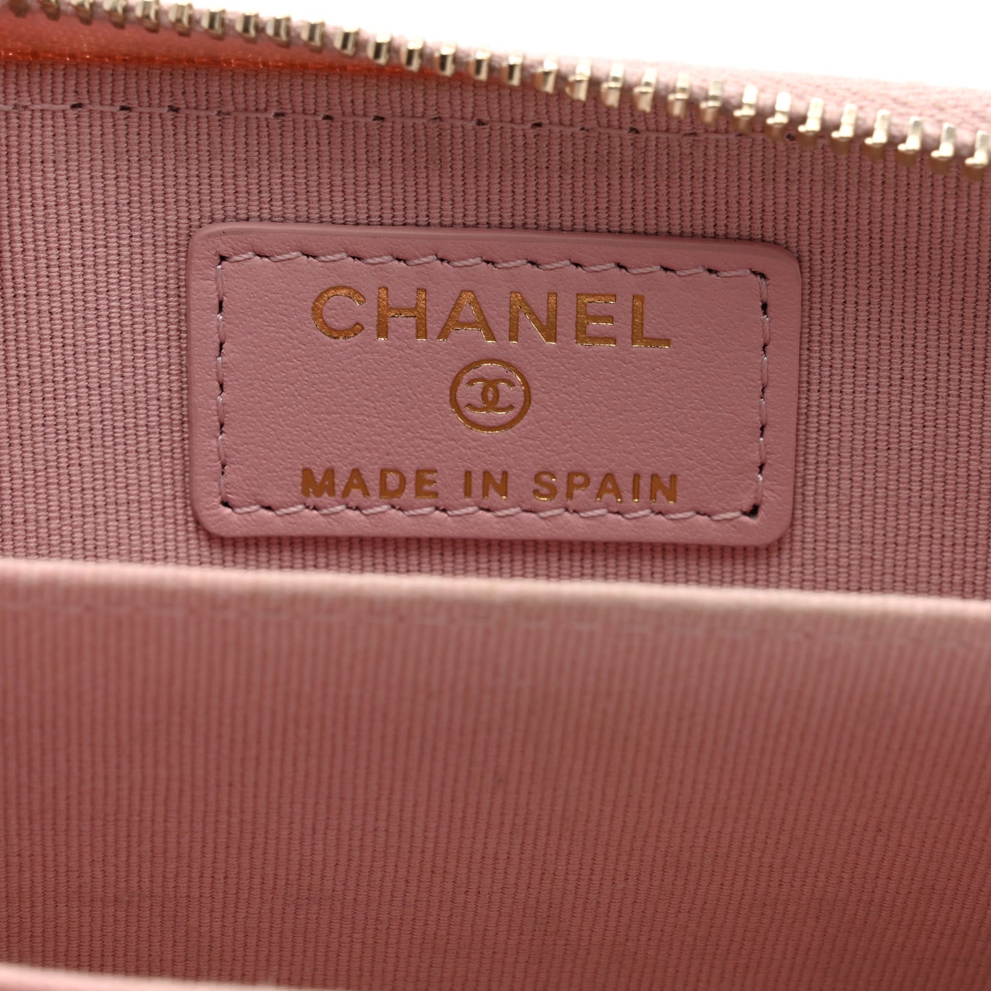 Caviar Quilted Zip Coin Purse Light Pink