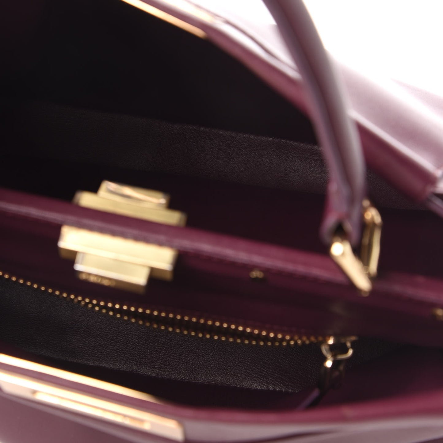 Nappa Medium Peekaboo Iconic Satchel Bordeaux