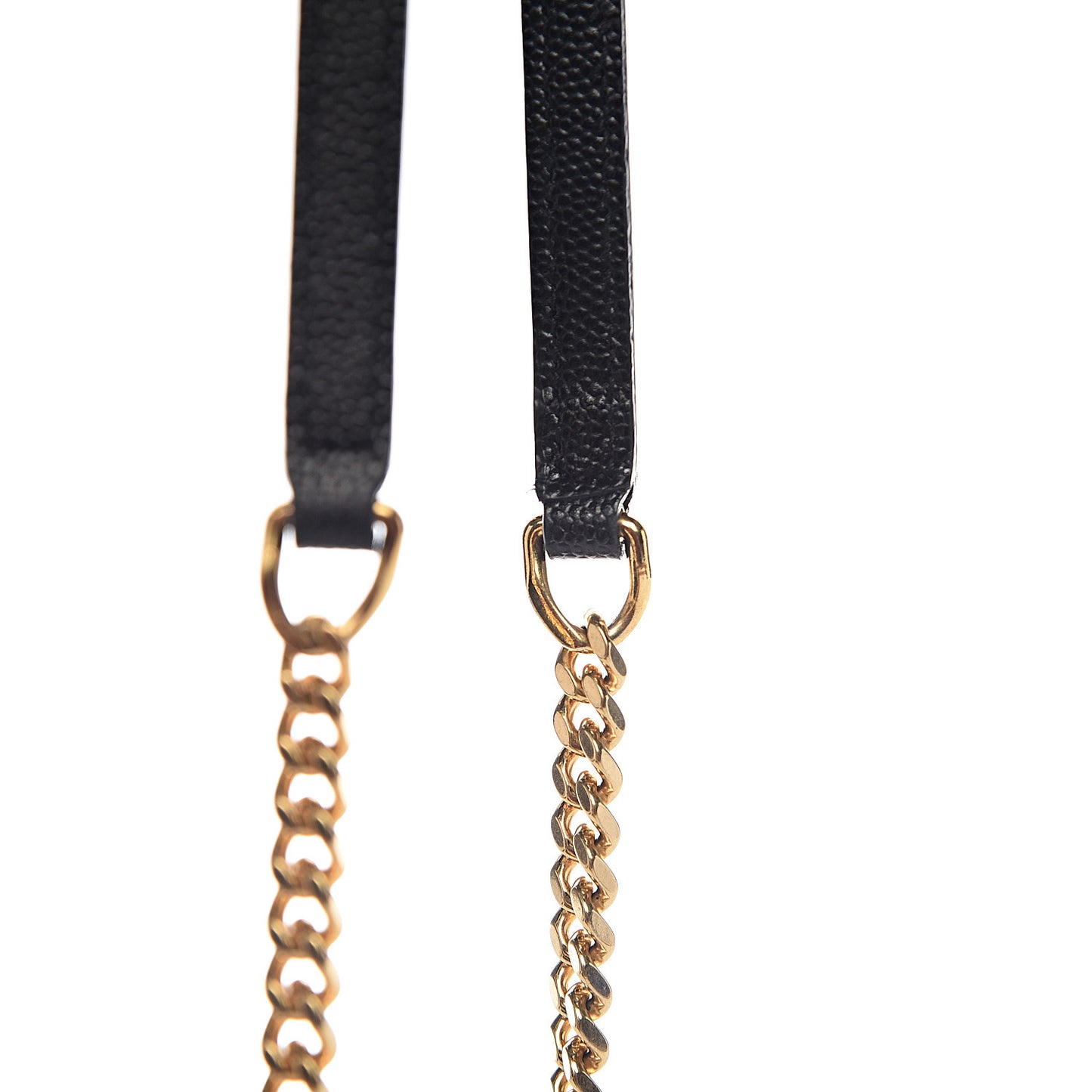Grain De Poudre Matelasse Chevron Monogram Envelope Chain Wallet Black