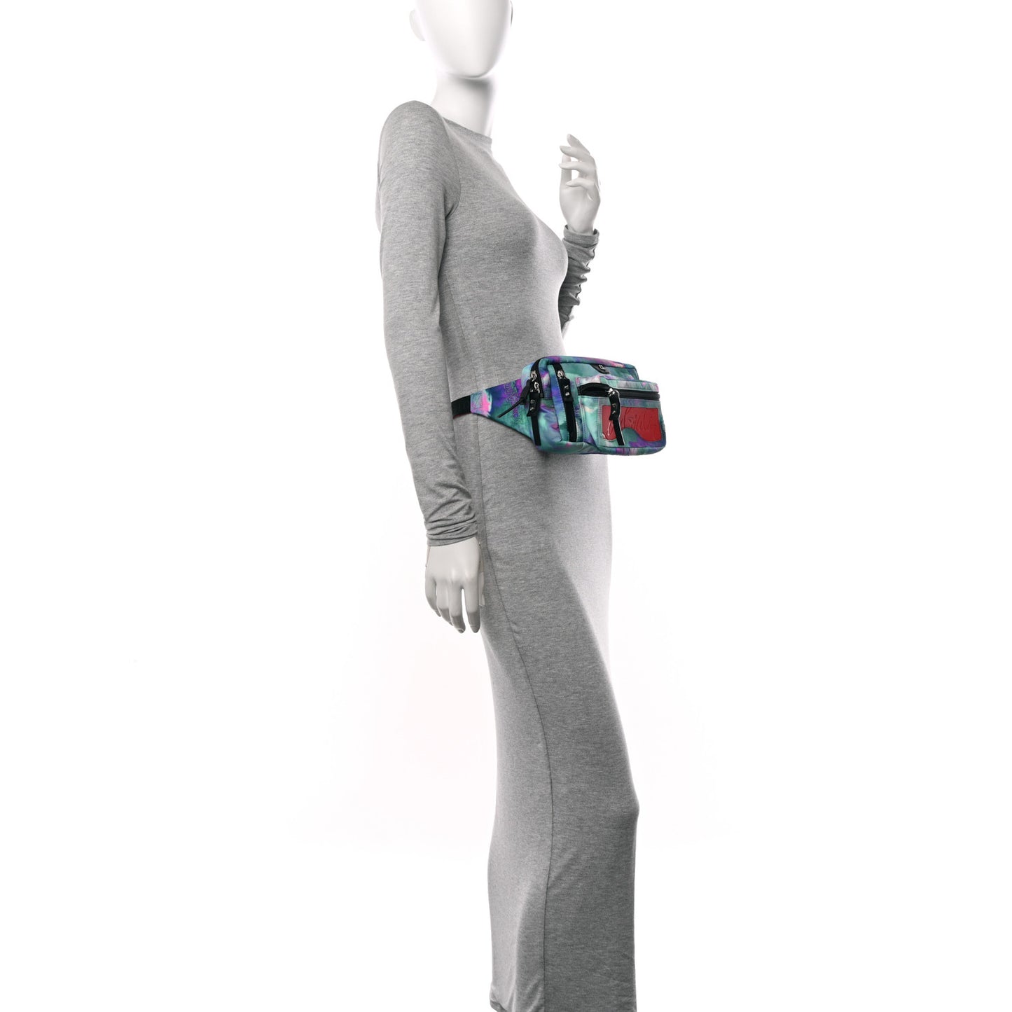 Nylon Loubideal Sneaker Sole Belt Bag Blue Multicolor