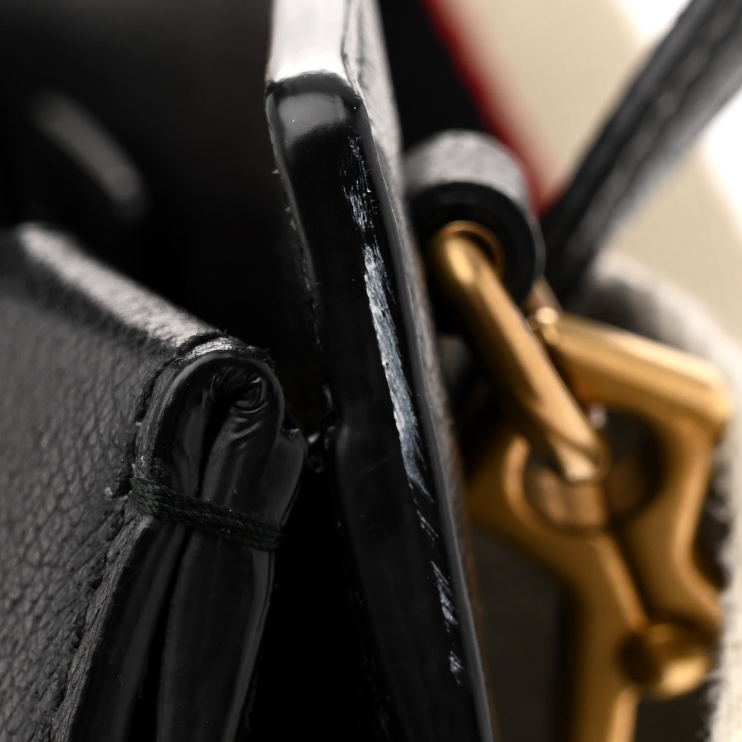 Gucci Grained Calfskin Web Crystal Butterfly Stripe Medium Totem Top Handle Bag Black 14 of 14