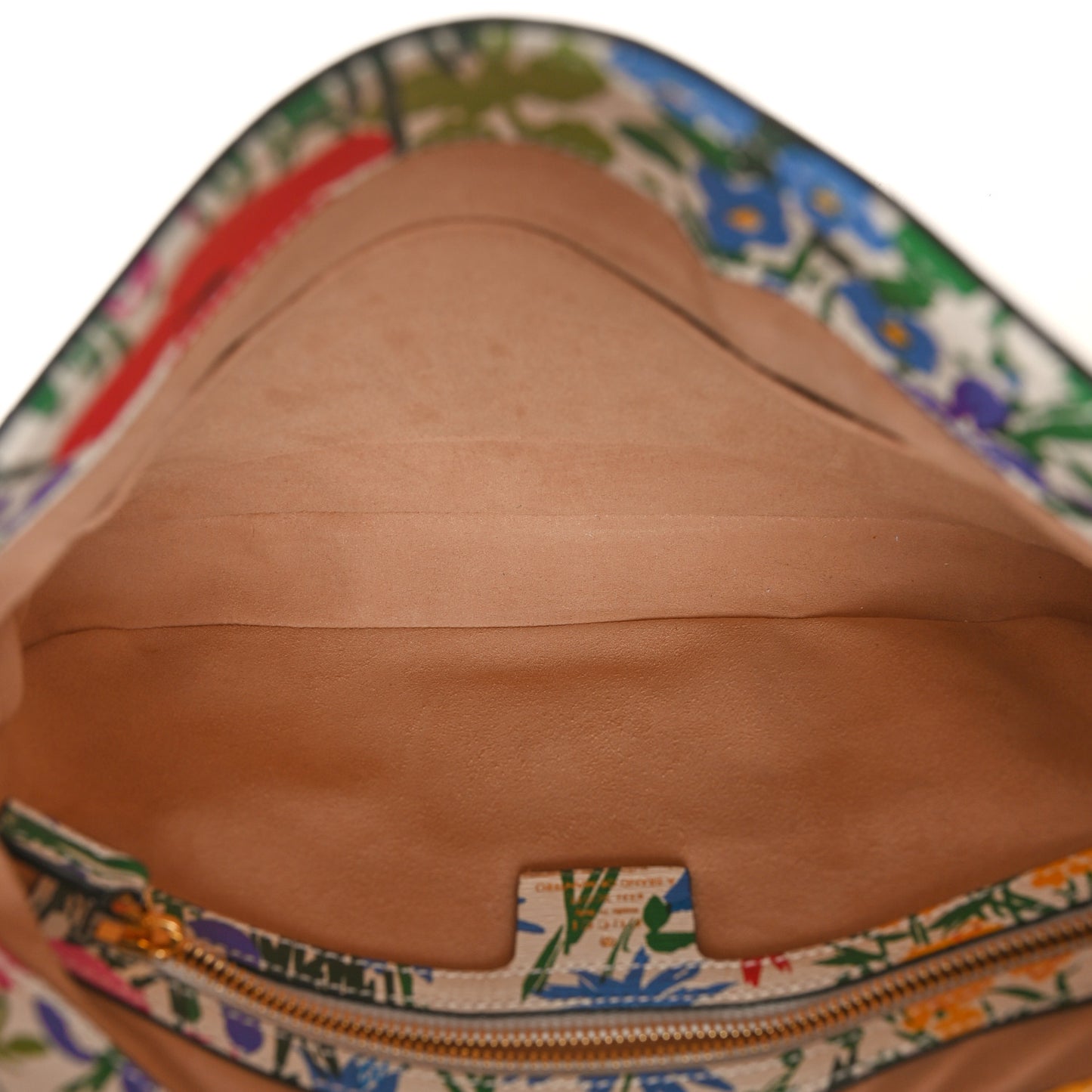 X KEN SCOTT New Shangai Calfskin Jardin D'Avril Floral Print Small Jackie 1961 Hobo Ivory Pink