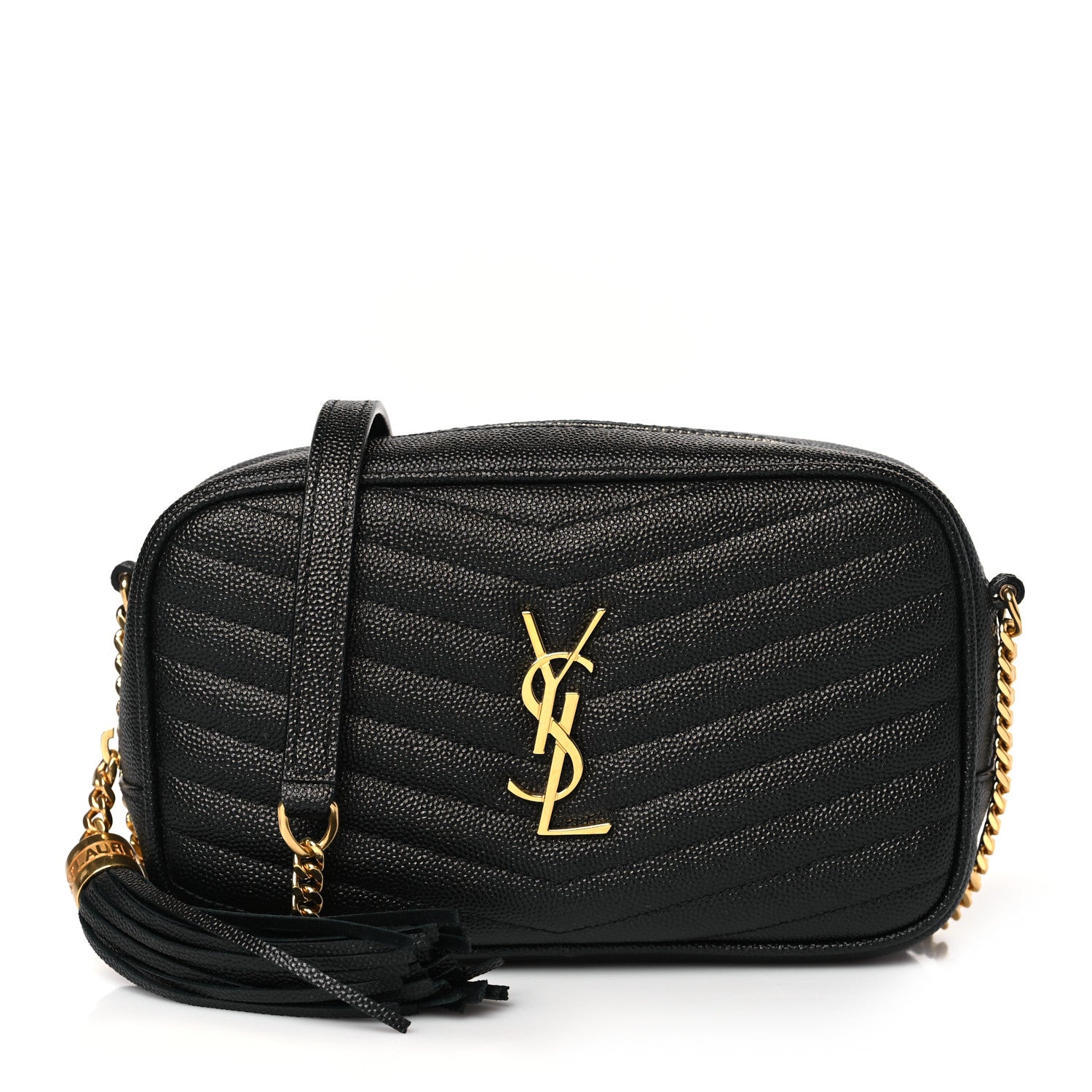 Saint Laurent Grain De Poudre Matelasse Monogram Mini Lou Camera Bag Black 1 of 9
