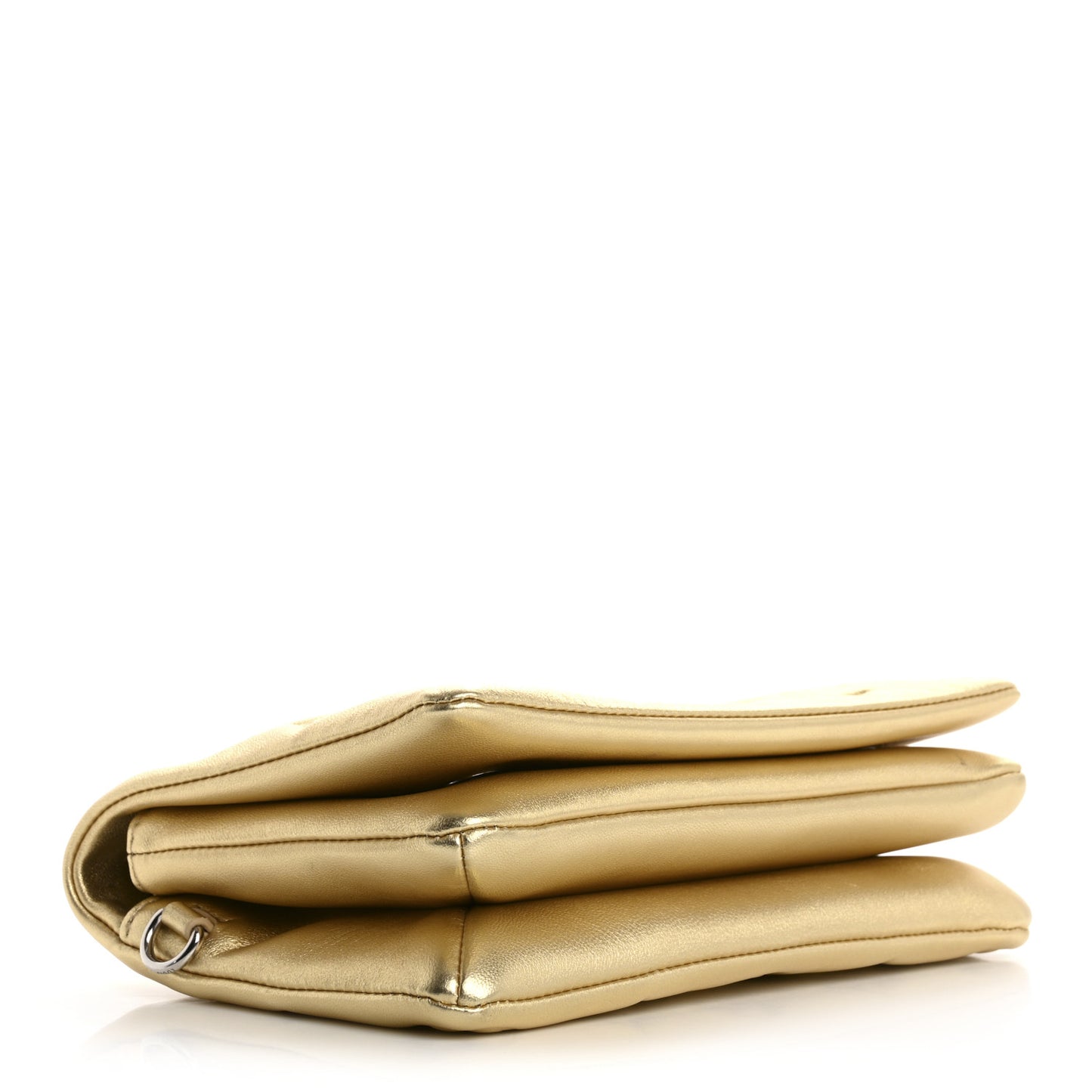 Metallic Lambskin Embossed Monogram Pochette Coussin Gold