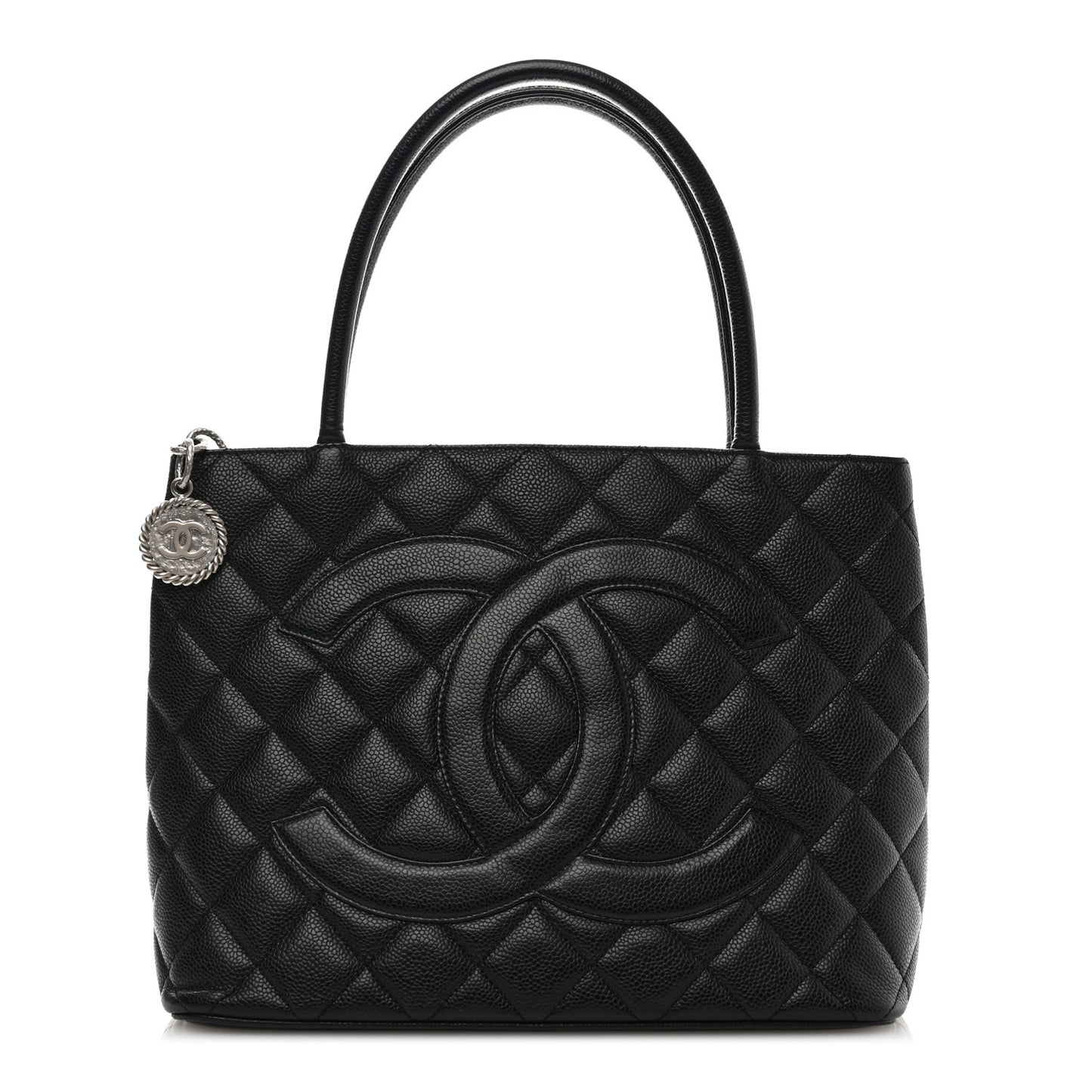 Caviar Quilted Medallion Tote Black