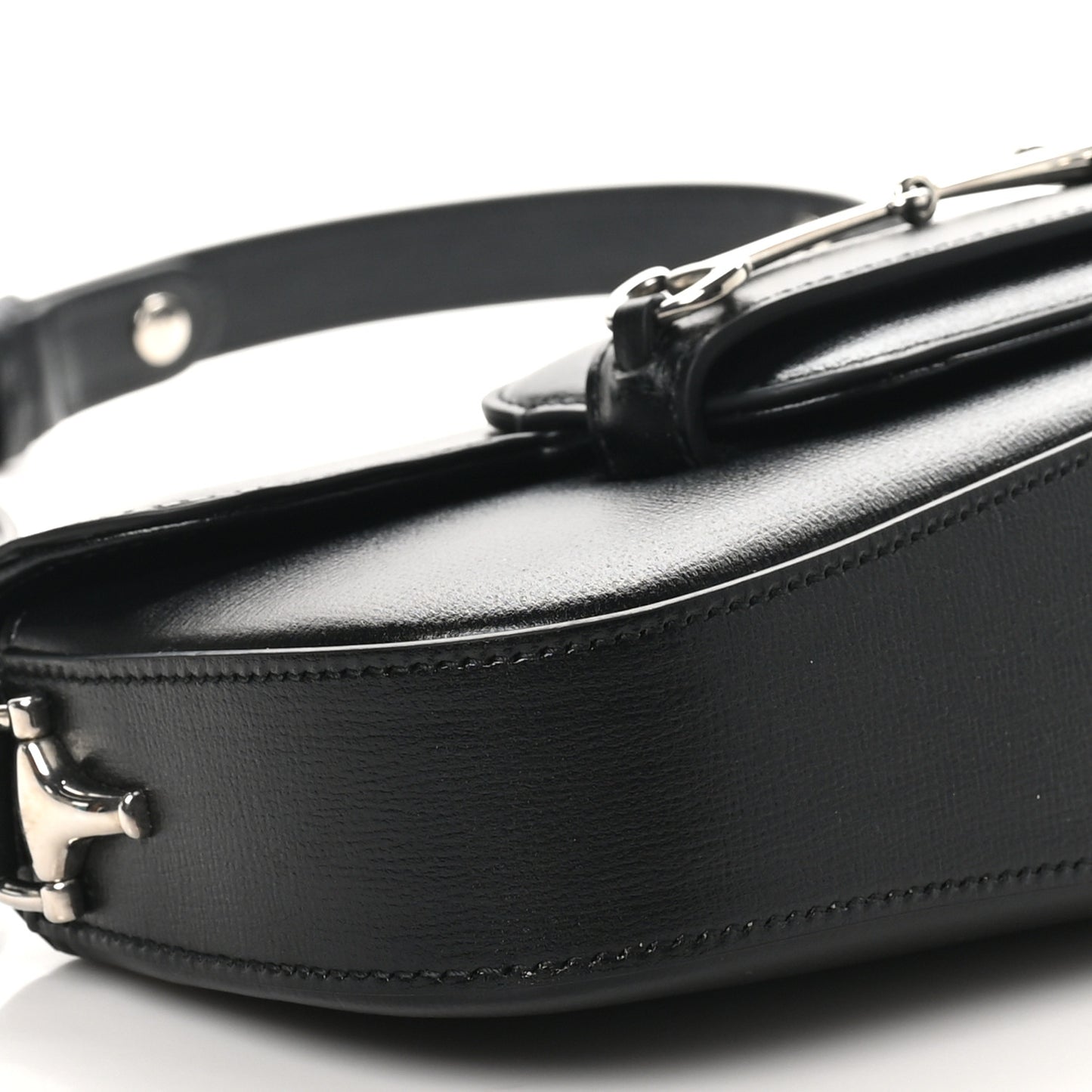 Calfskin Small Horsebit 1955 Asymmetric Shoulder Bag Black