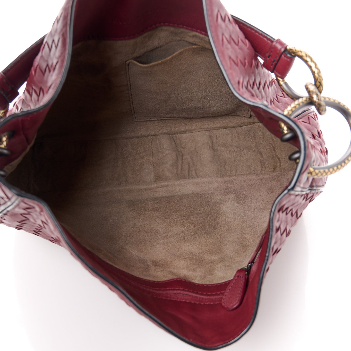 Nappa Intrecciato Medium Loop Dark Red