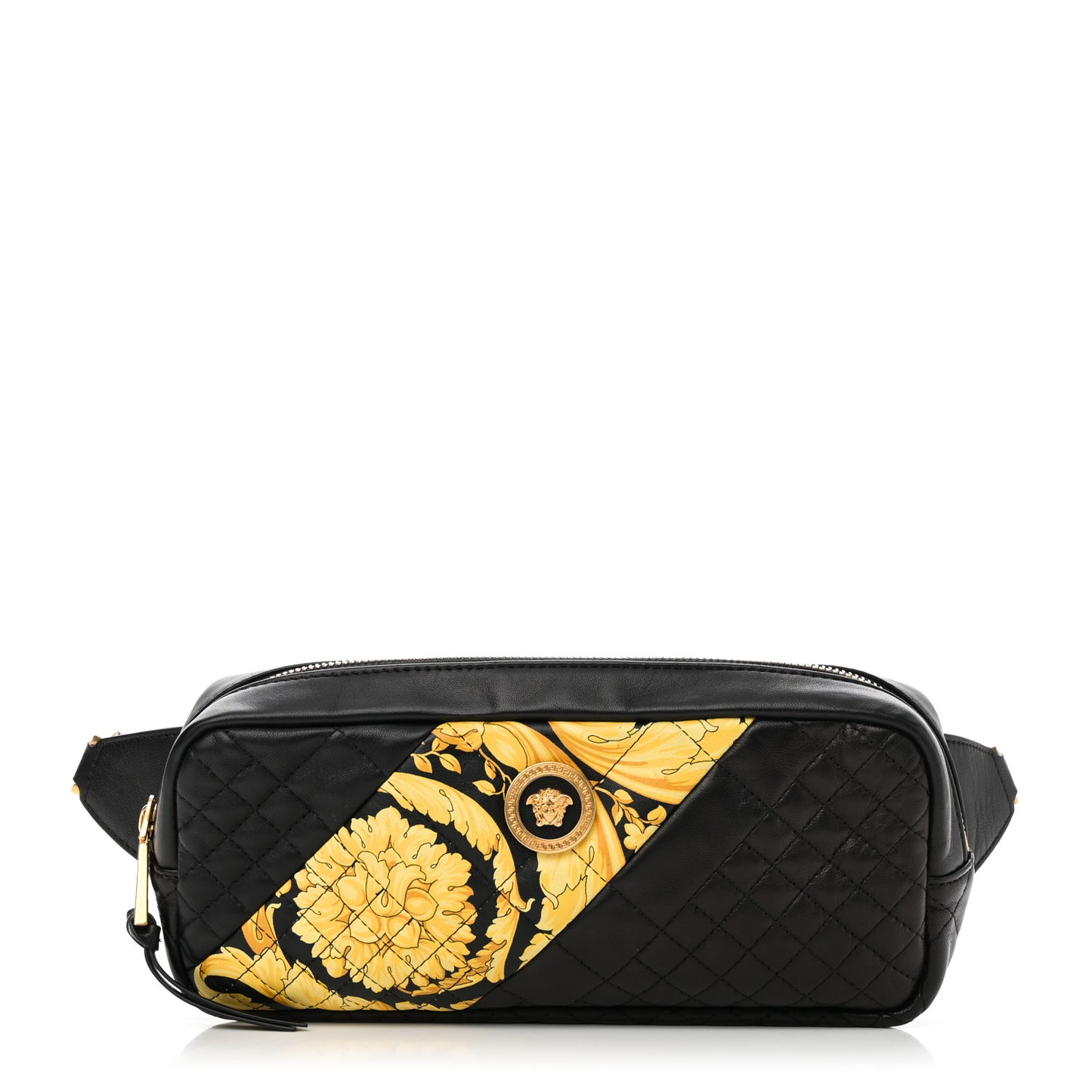 Nappa Barocco Printed Quilted Vanitas Medea Belt Bag Black