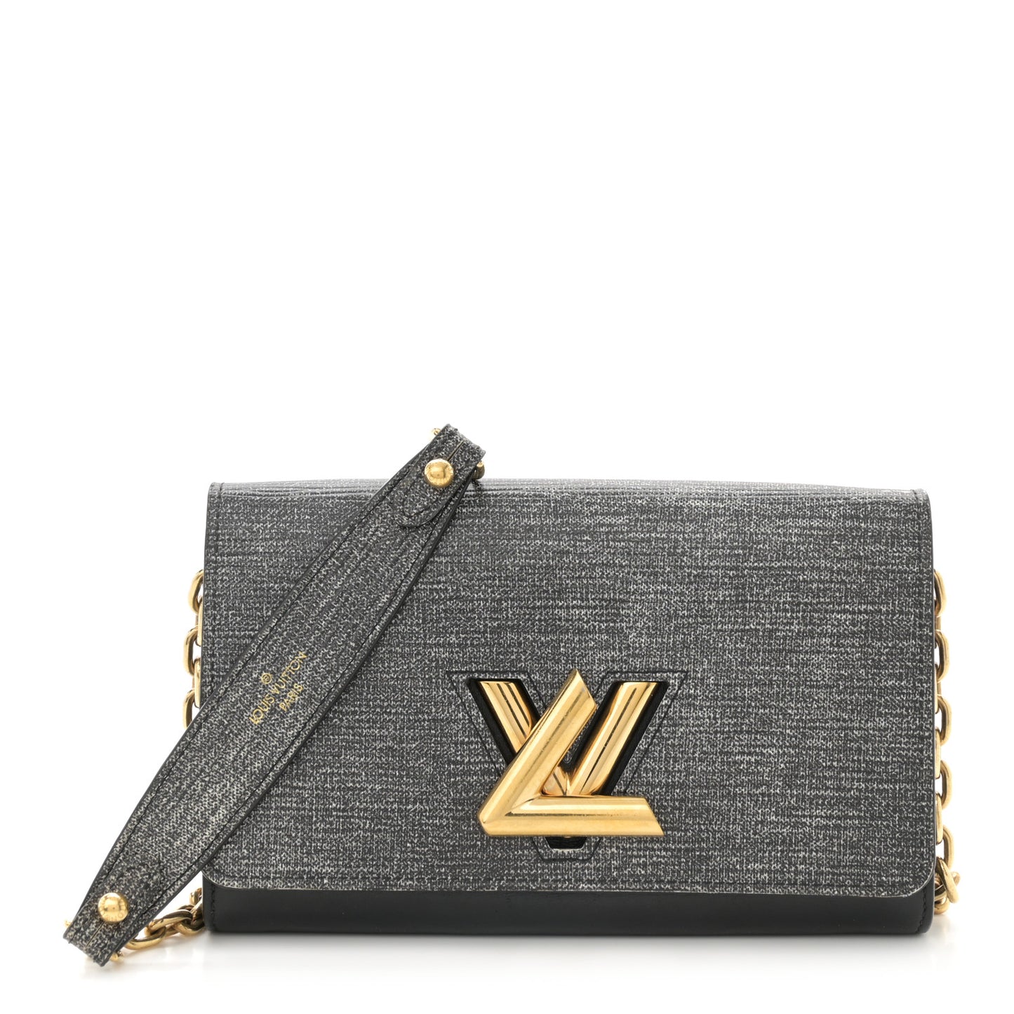 Epi Twist Chain Wallet Denim Dark