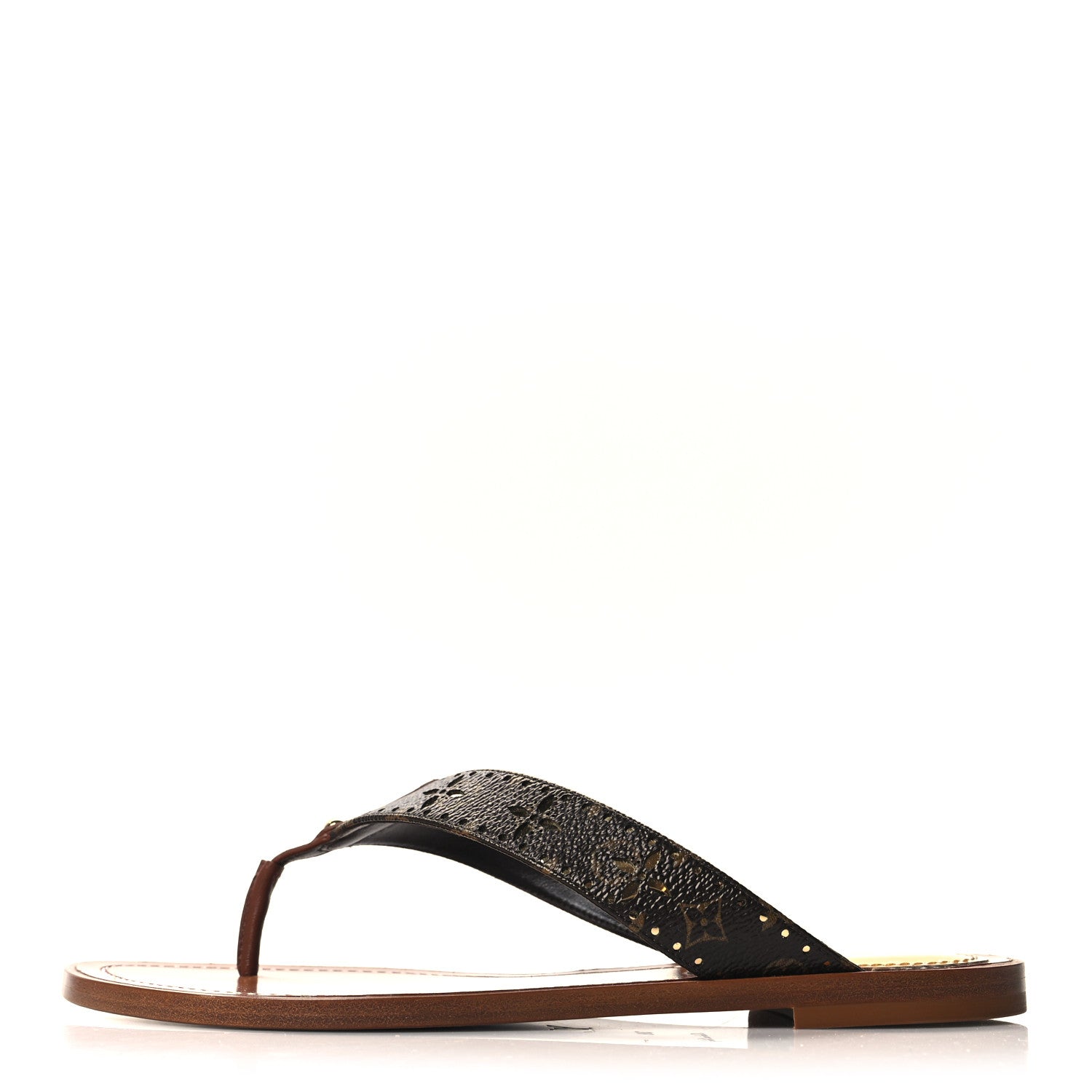 Louis Vuitton Monogram Sunny Flat Thong Sandals 38 Brown 1 of 8