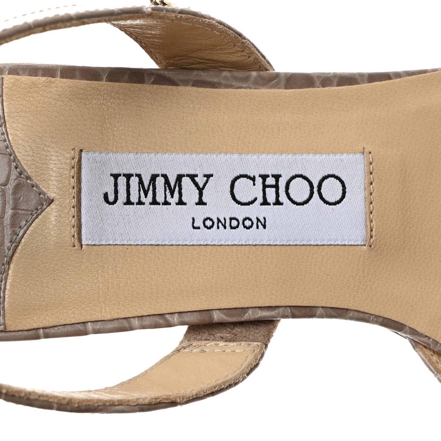 Crocodile Embossed Slingback Flat 37 Beige