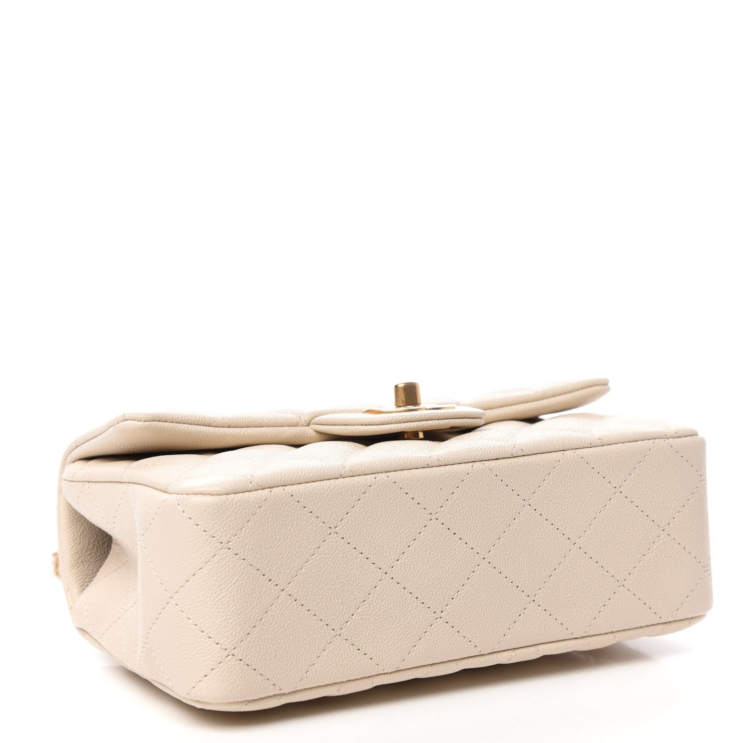 Chanel Caviar Quilted Mini Top Handle Rectangular Flap Beige 4 of 10