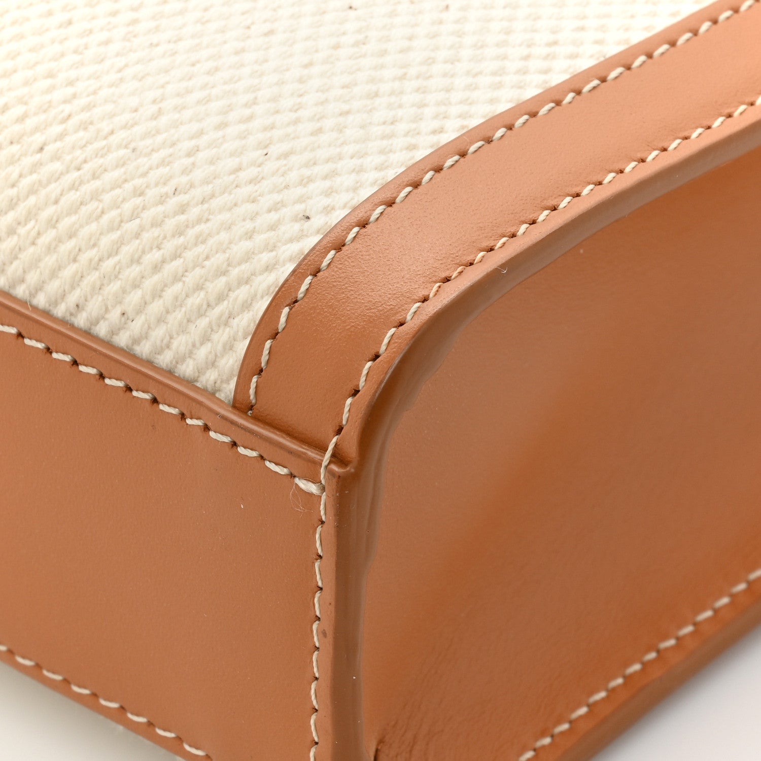 Celine Canvas Calfskin Mini Vertical Cabas Natural Tan 12 of 18