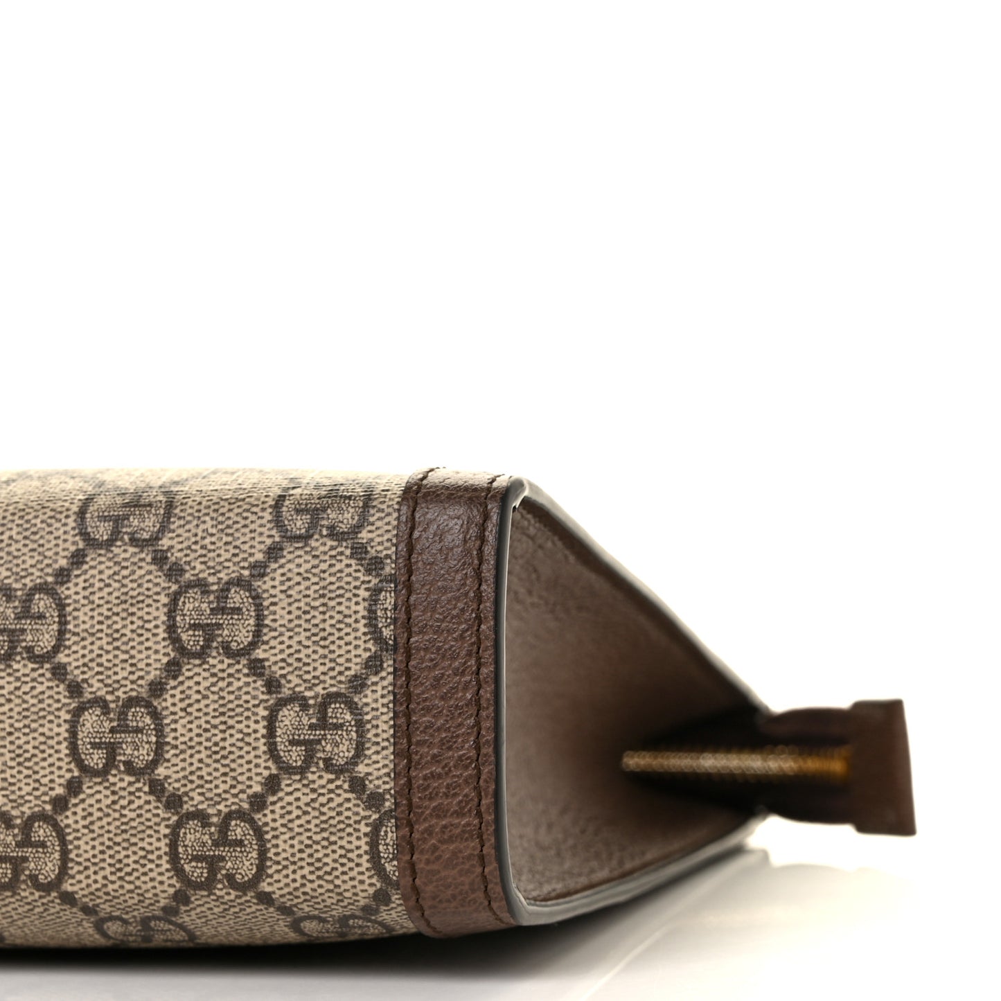 GG Supreme Monogram Web Ophidia Pouch Brown