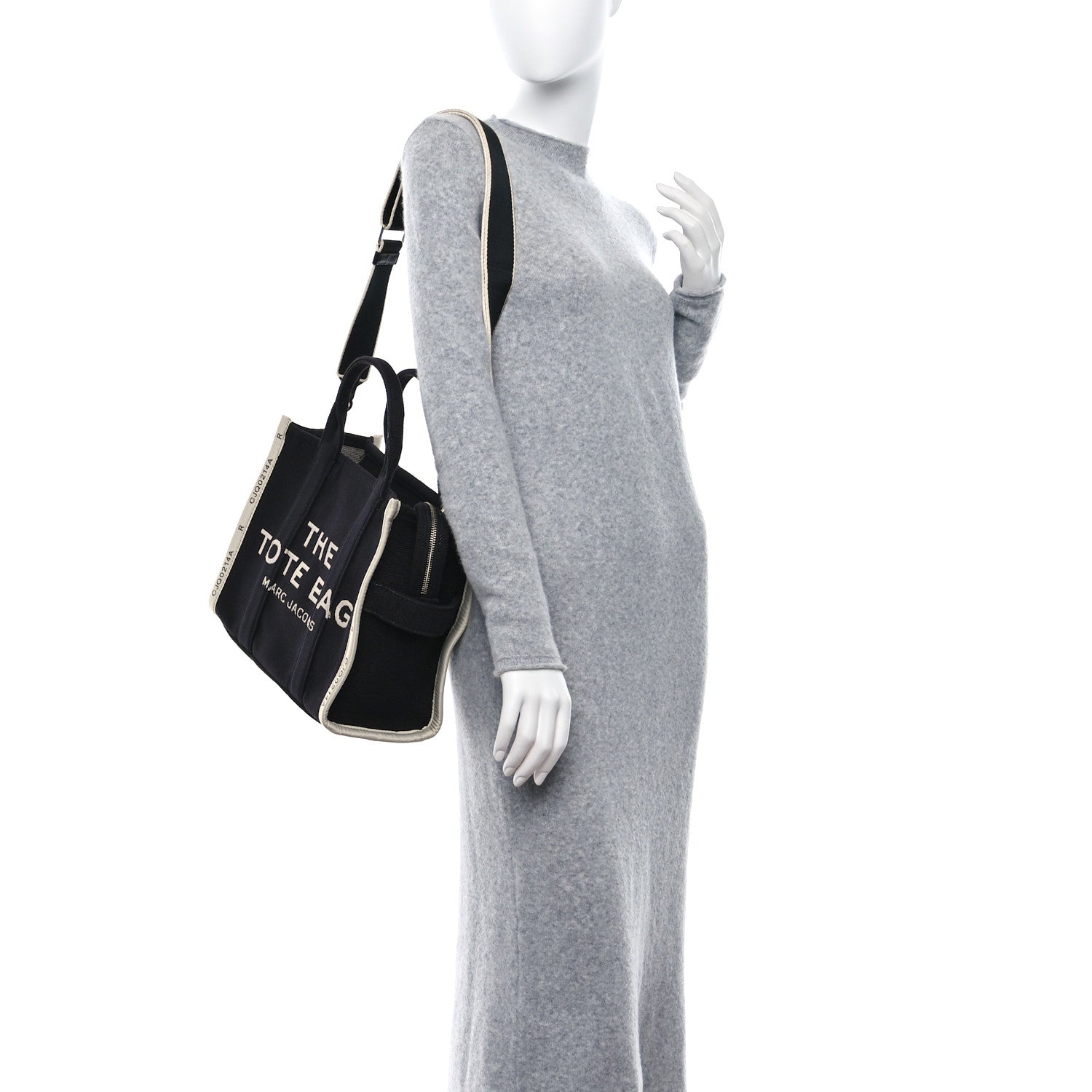 Marc Jacobs Cotton Canvas Medium The Jacquard Tote Bag Black 2 of 8