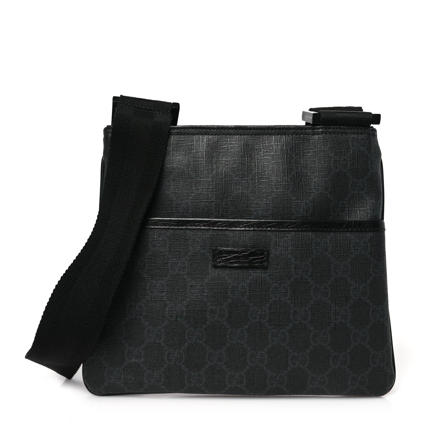 GG Plus Flat Messenger Bag Black Grey