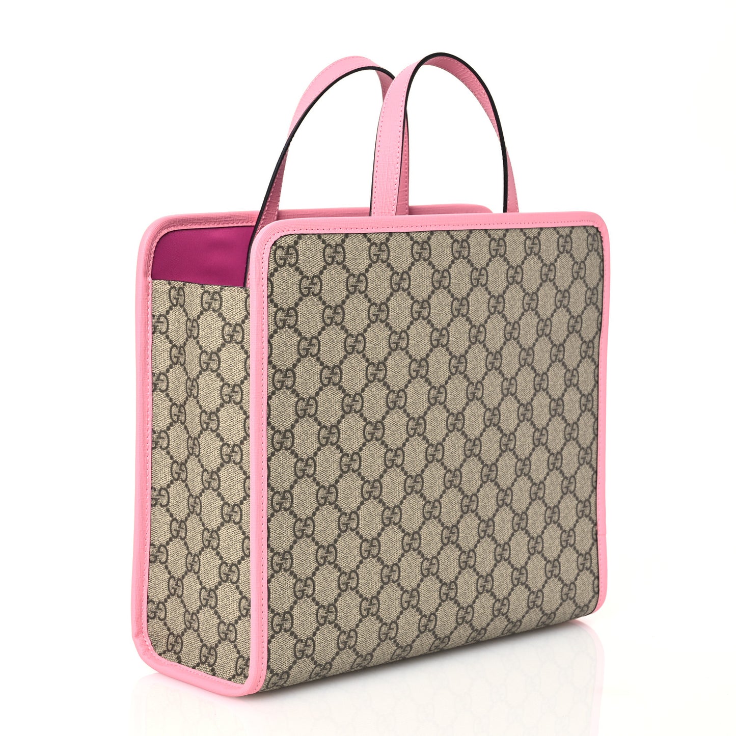 GG Supreme Monogram 3-D Strawberry Childrens Tote Beige Ebony Lotus Pink Fuxia Emerald