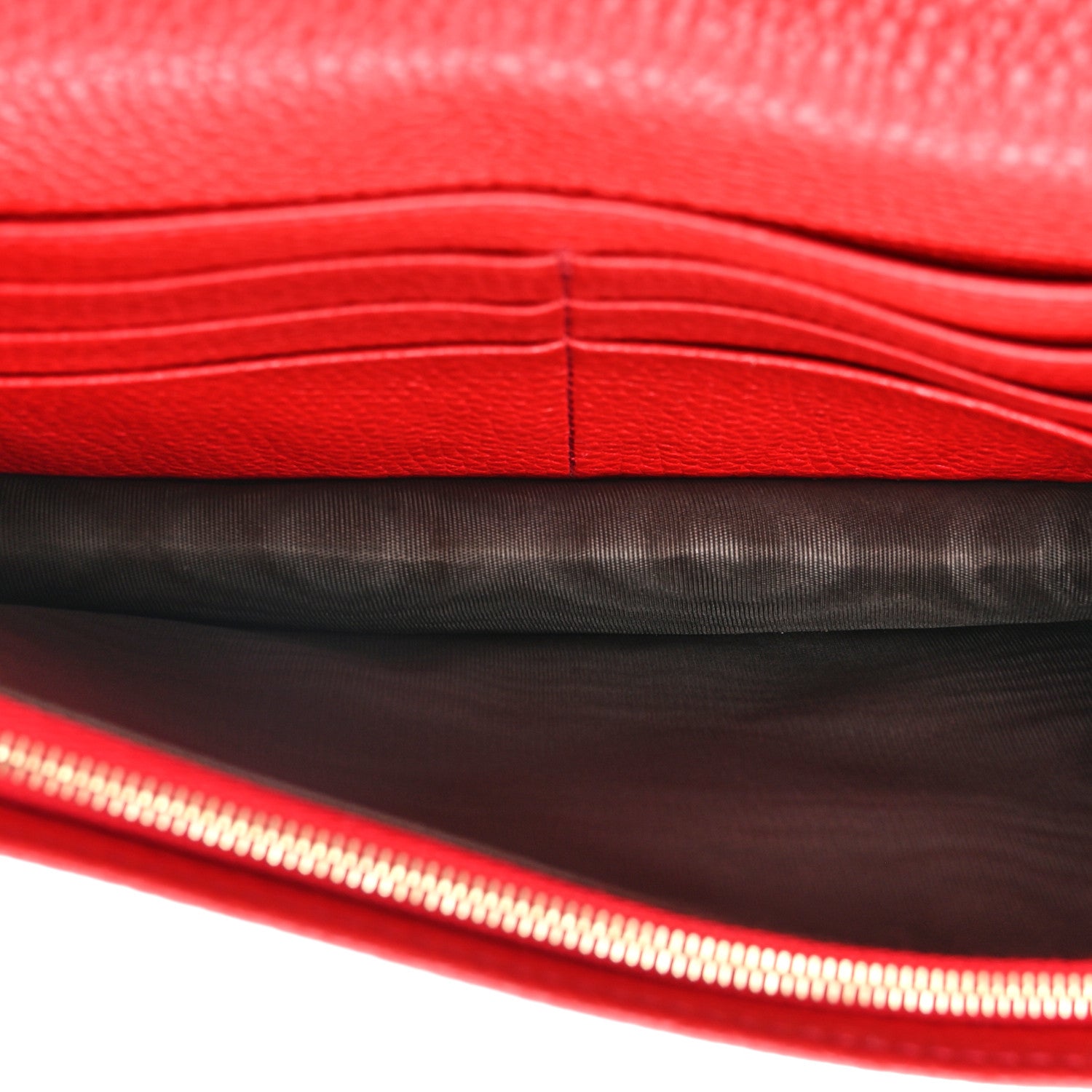 Gucci Pebbled Calfskin Soho Wallet on Chain Hibiscus Red 5 of 10