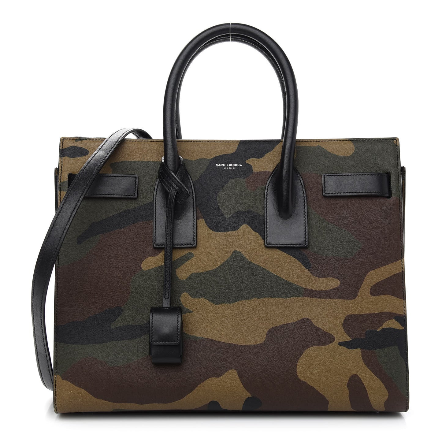 Calfskin Camouflage Small Sac De Jour Kaki Black