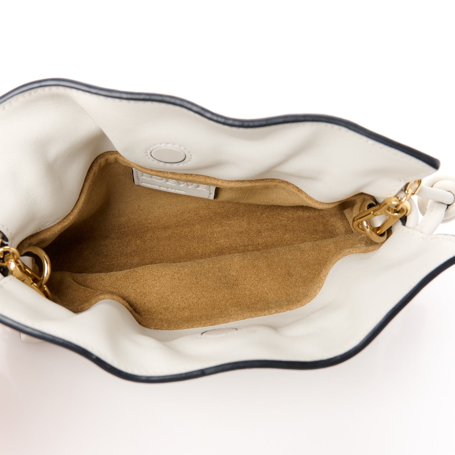 Calfskin Nano Flamenco Knot Clutch Soft White