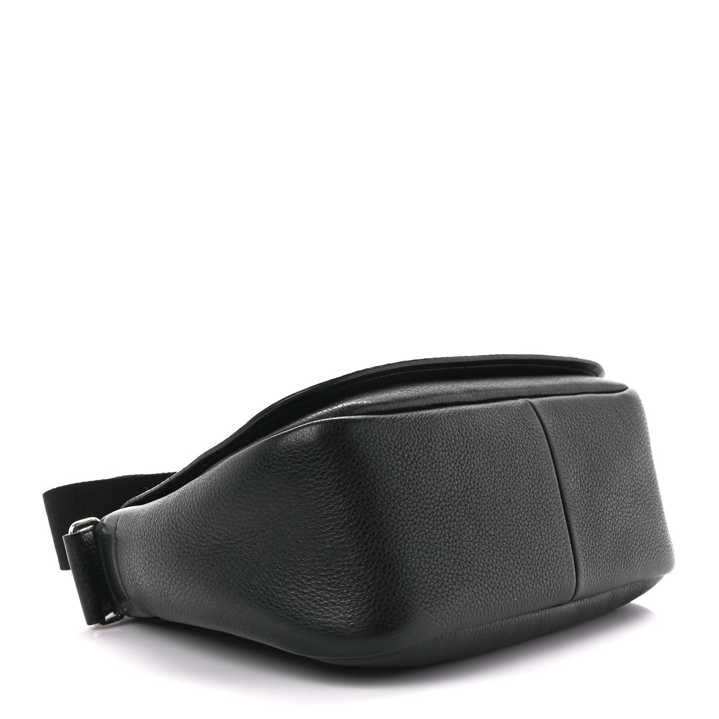 Vitello Daino Soft Shoulder Flap Bag Black