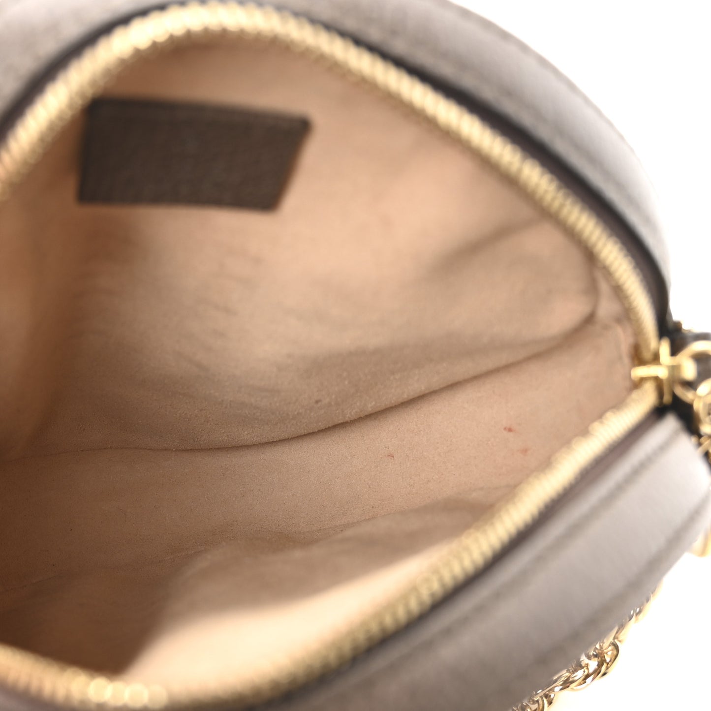 GG Supreme Monogram Web Mini Ophidia Round Shoulder Bag Brown