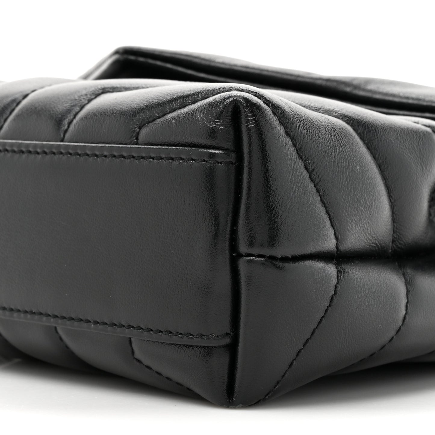Calfskin Y Quilted Monogram Toy Loulou Crossbody Bag Black