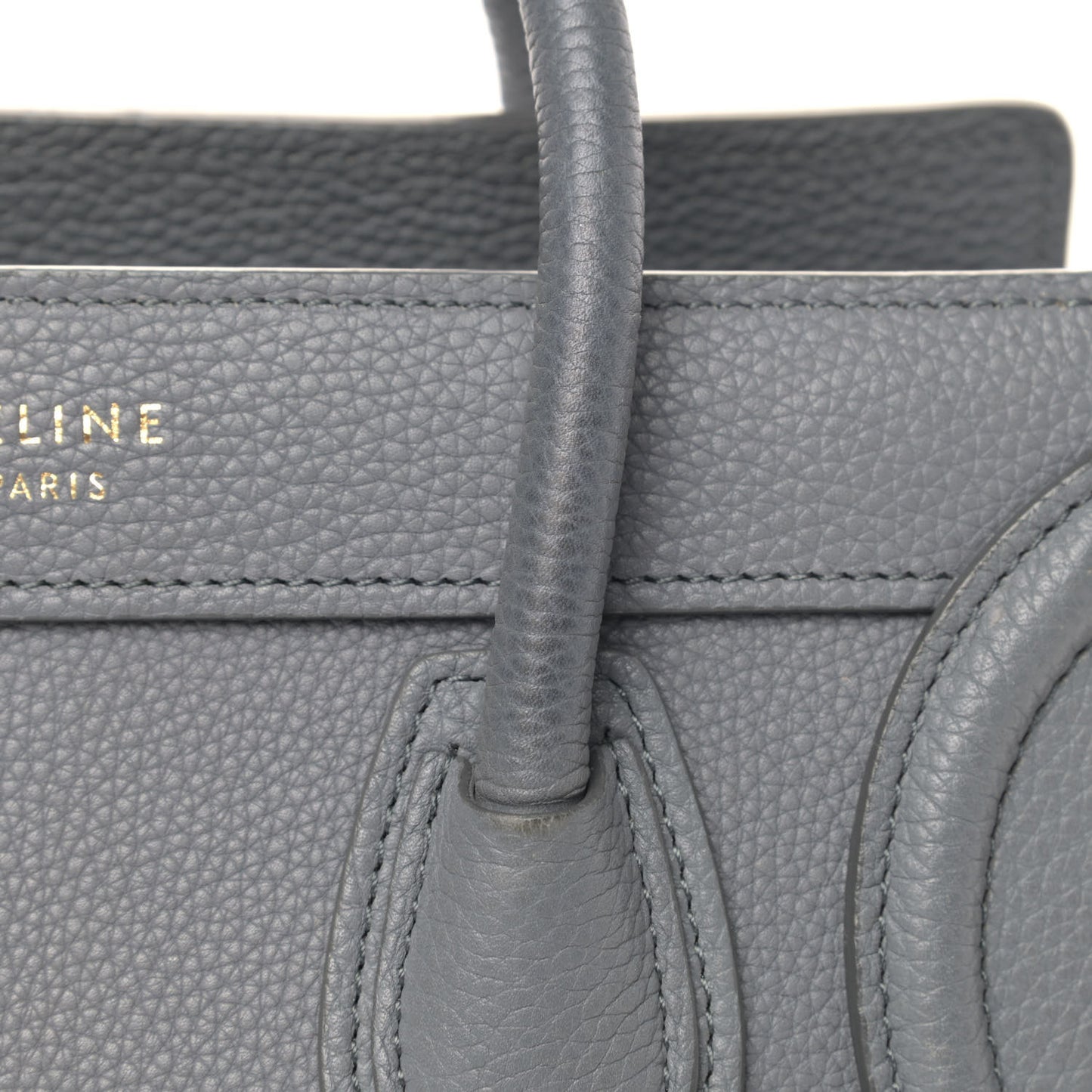 Drummed Calfskin Nano Luggage Kohl