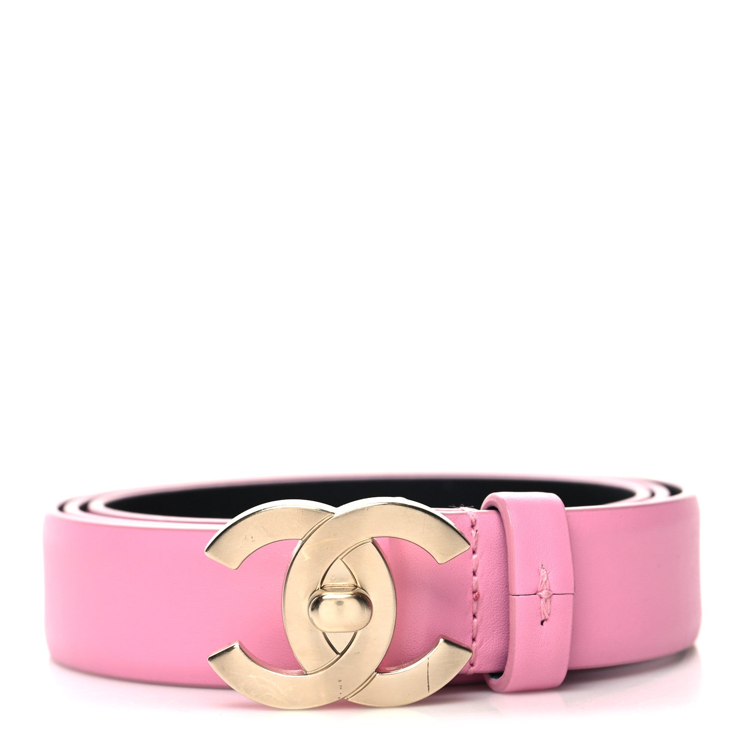 Chanel Calfskin CC Turn Lock Belt 90 36 Pink 1284380 – FASHIONPHILE