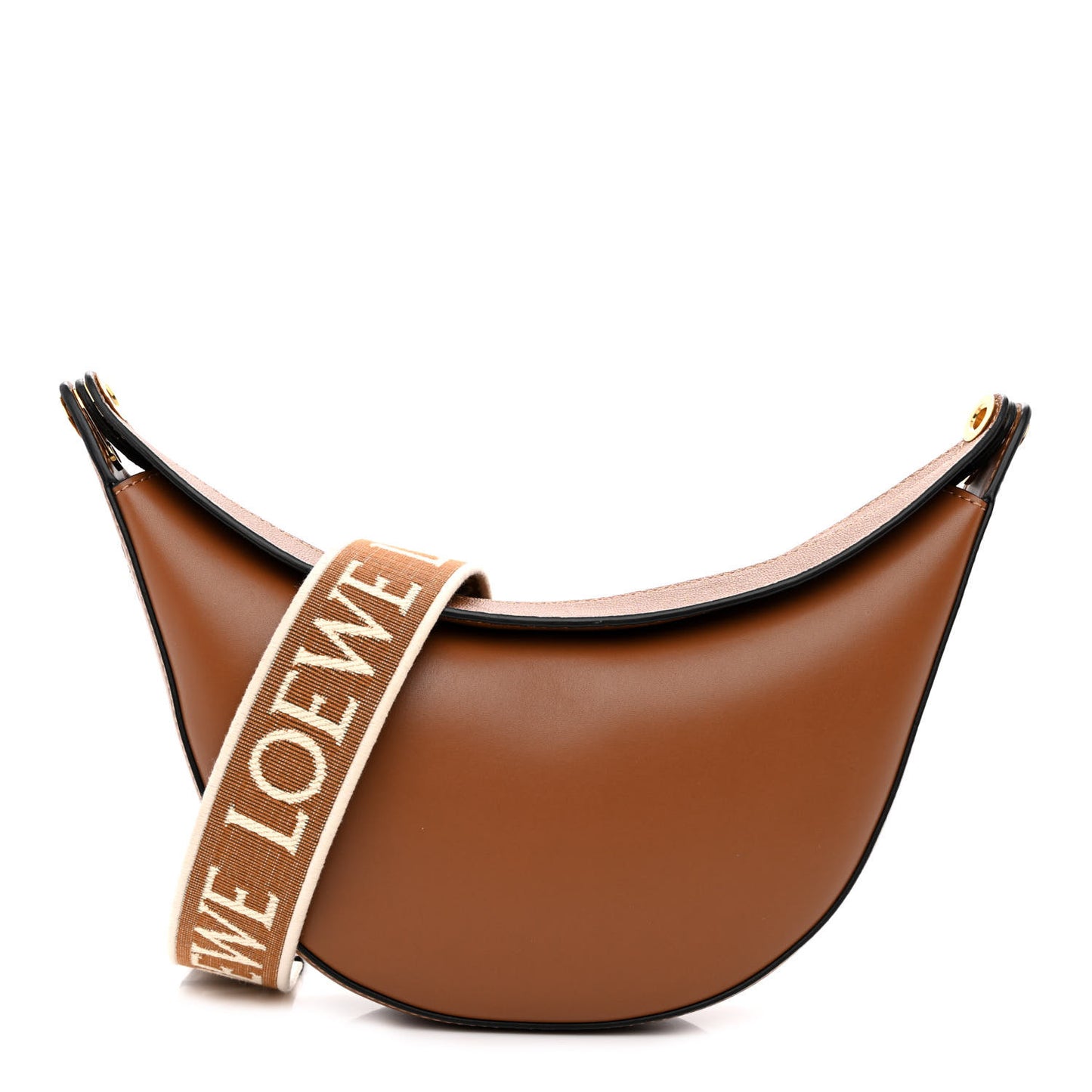 Satin Calfskin Jacquard Luna Bag Pecan