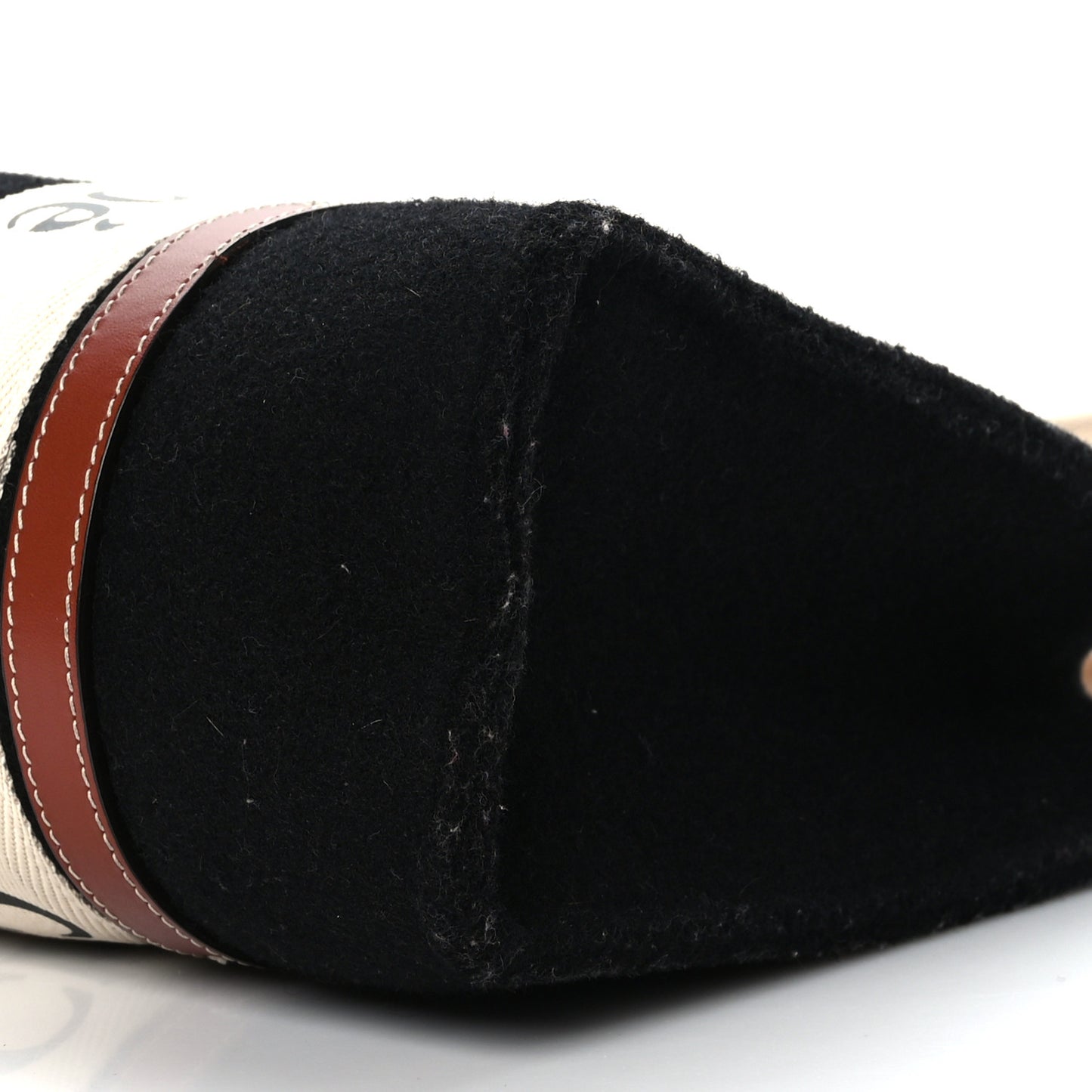 Felt Calfskin Medium Woody Ribbon Tote Black