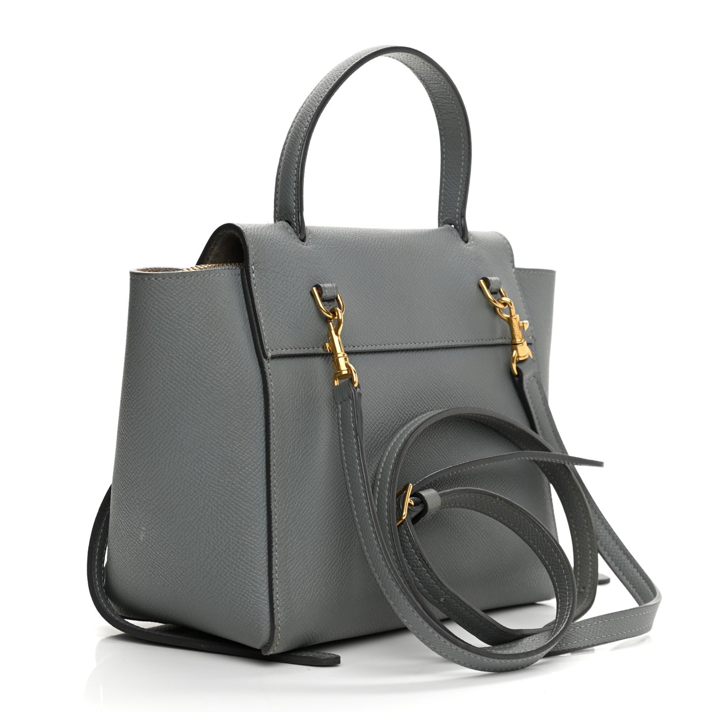 Grained Calfskin Nano Belt Bag Grey