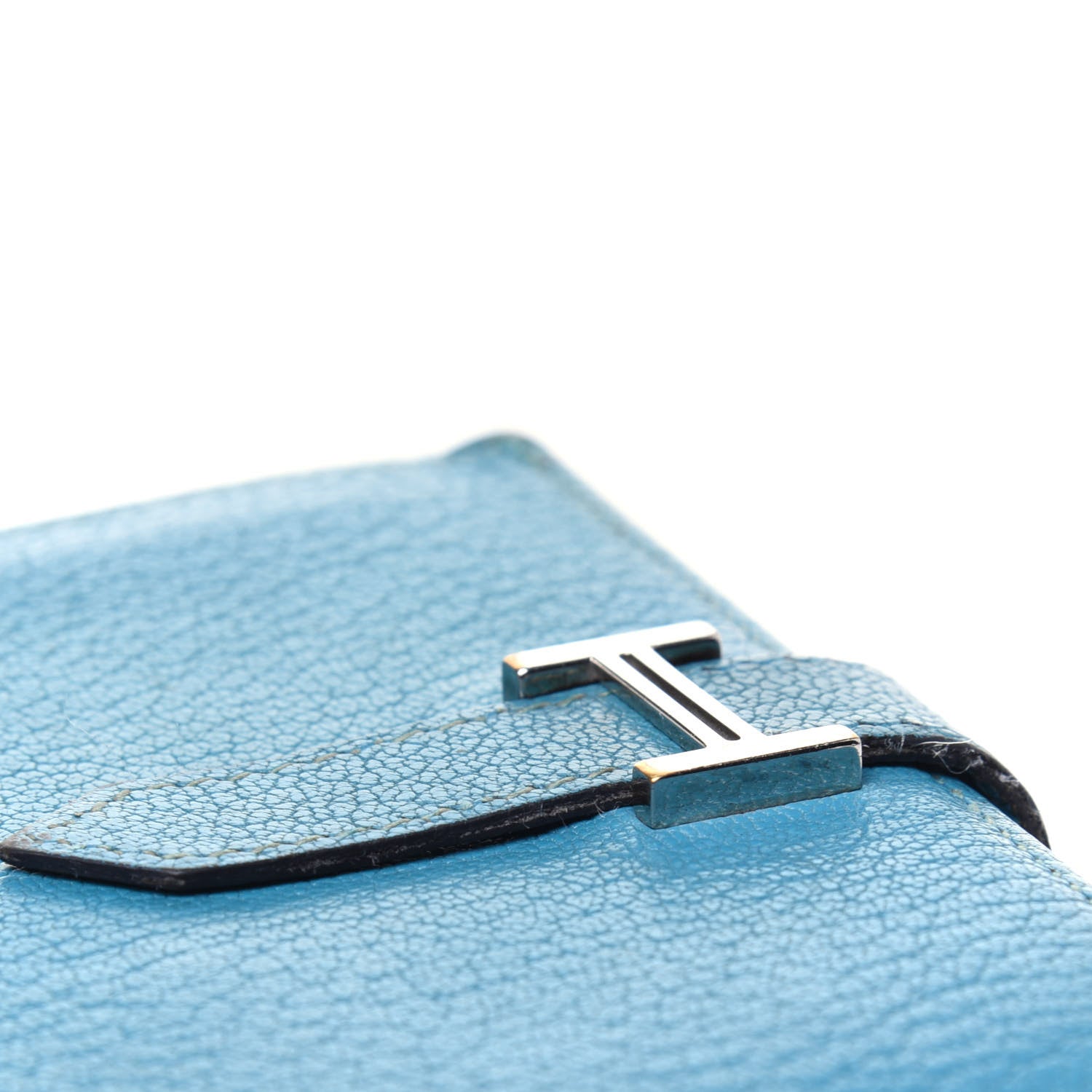 Hermes Chevre Mysore Compact Bearn Wallet Blue Jean 25 of 29