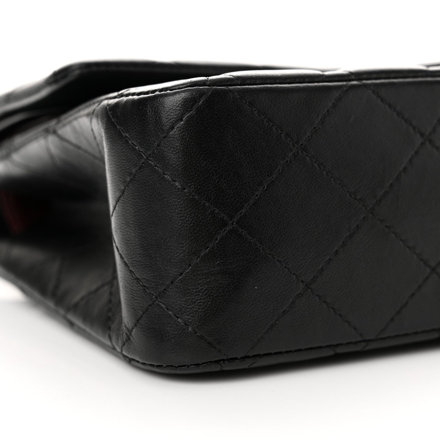 Lambskin Quilted Medium Double Flap Black