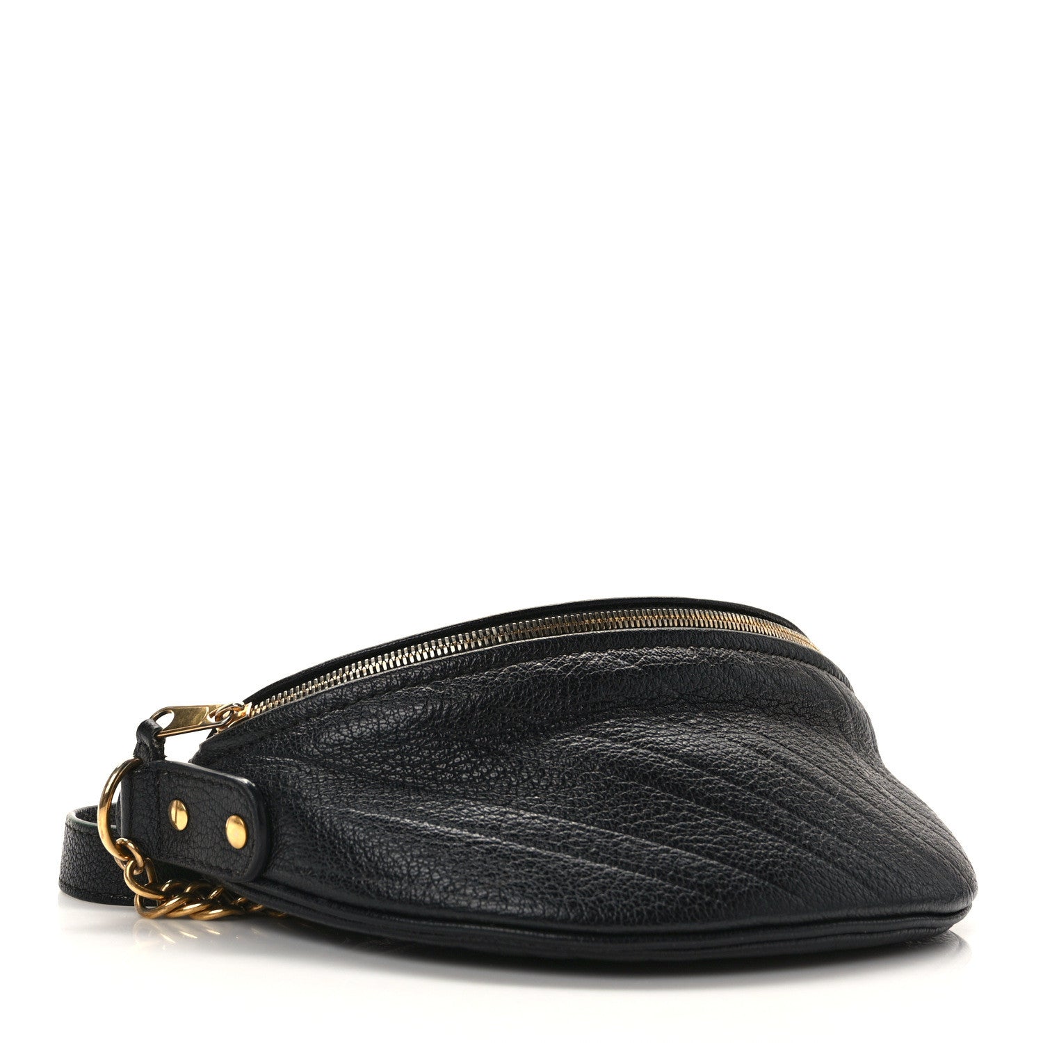 Balenciaga Shiny Goatskin Allover Logo Embossed XXS Souvenir Belt Bag Black 4 of 10