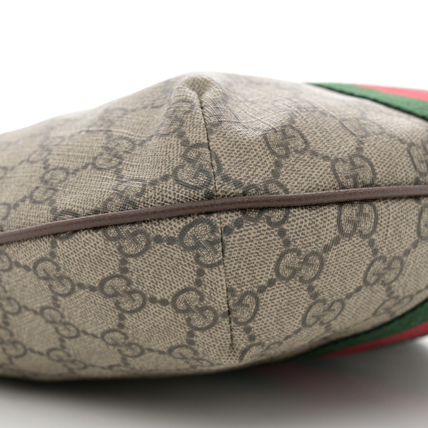 GG Supreme Monogram Web Small Ophidia Half Moon Hobo Brown