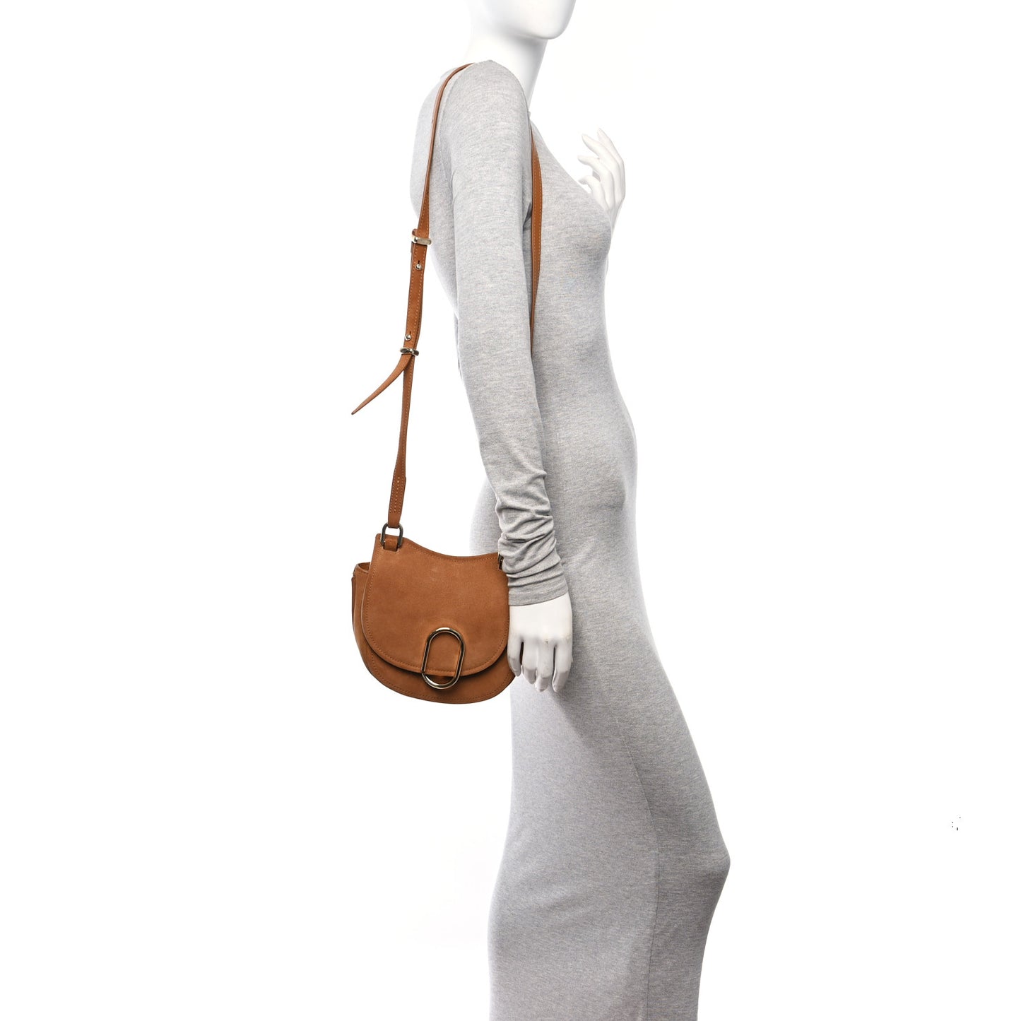 Suede Calfskin Mini Alix Hunter Crossbody Bag Cinnamon