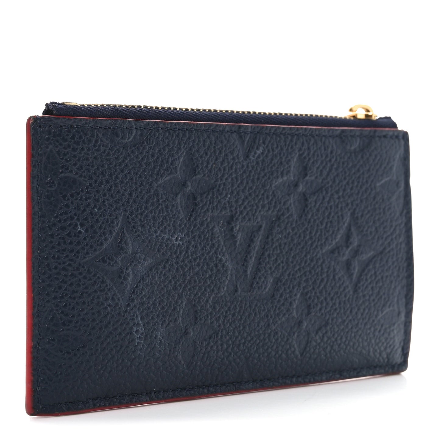 Empreinte Blooming Flowers Zipped Card Holder Marine Rouge