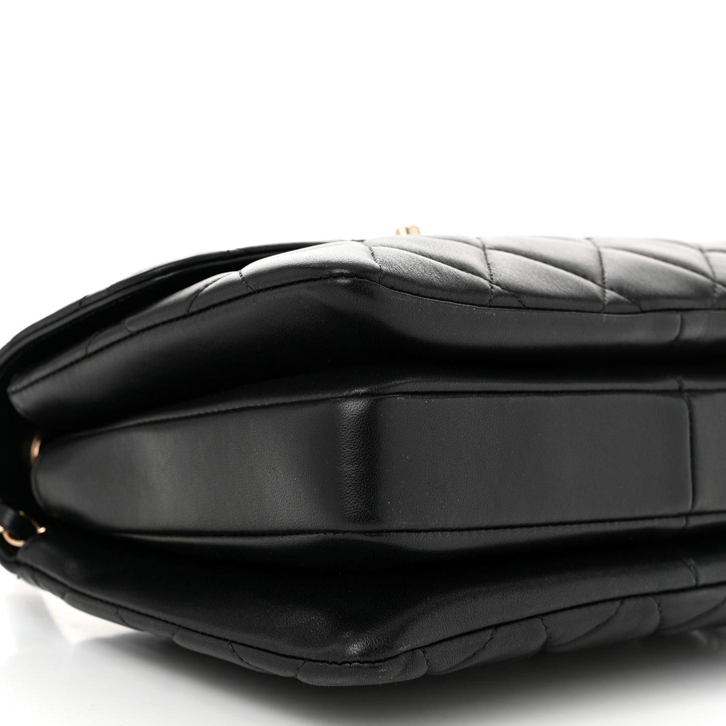 Lambskin Quilted Small Trendy CC Dual Handle Flap Bag Black