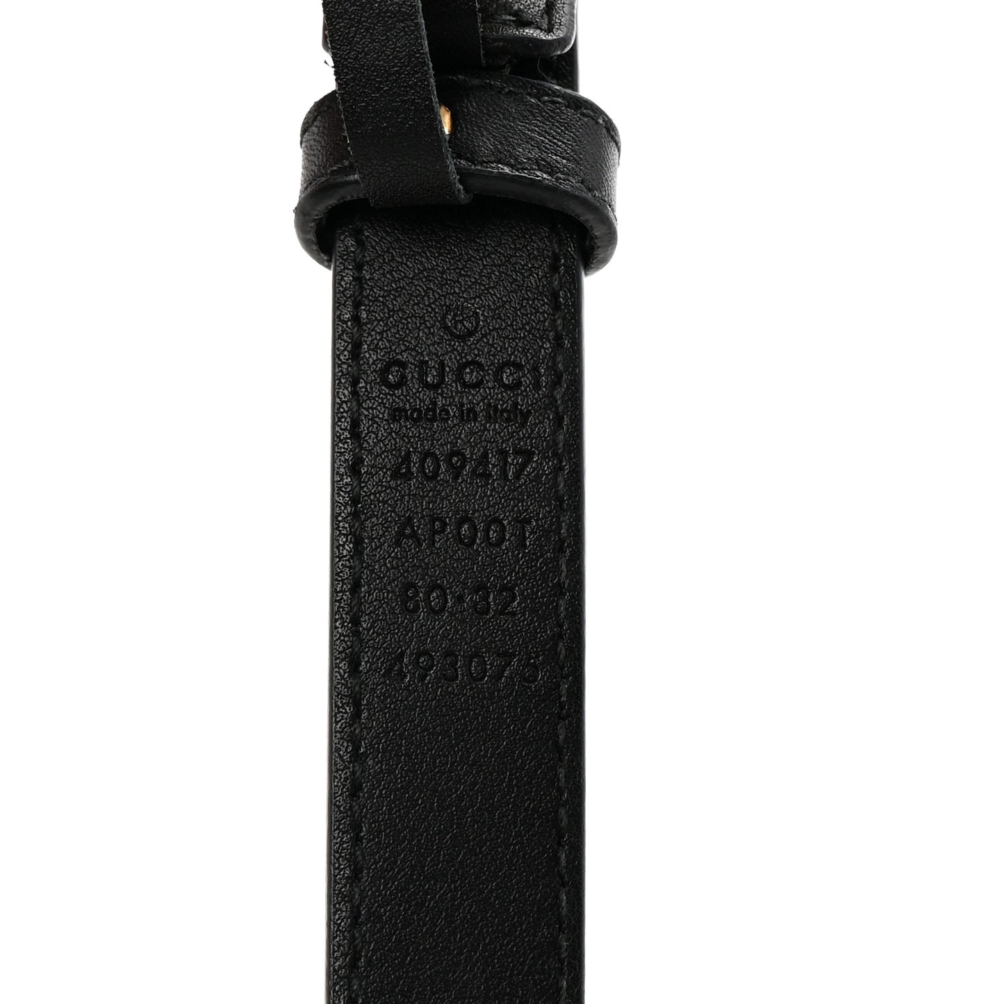 Calfskin Double G 20mm Belt 80 32 Black
