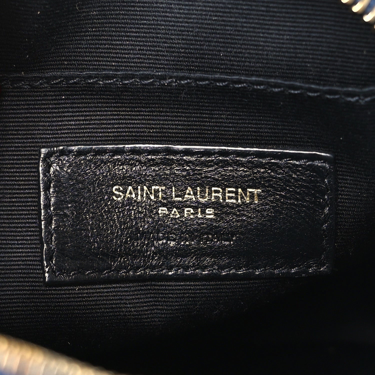 Saint Laurent Denim Quilted Monogram Round Crossbody Bag Rodeo Blue 6 of 9
