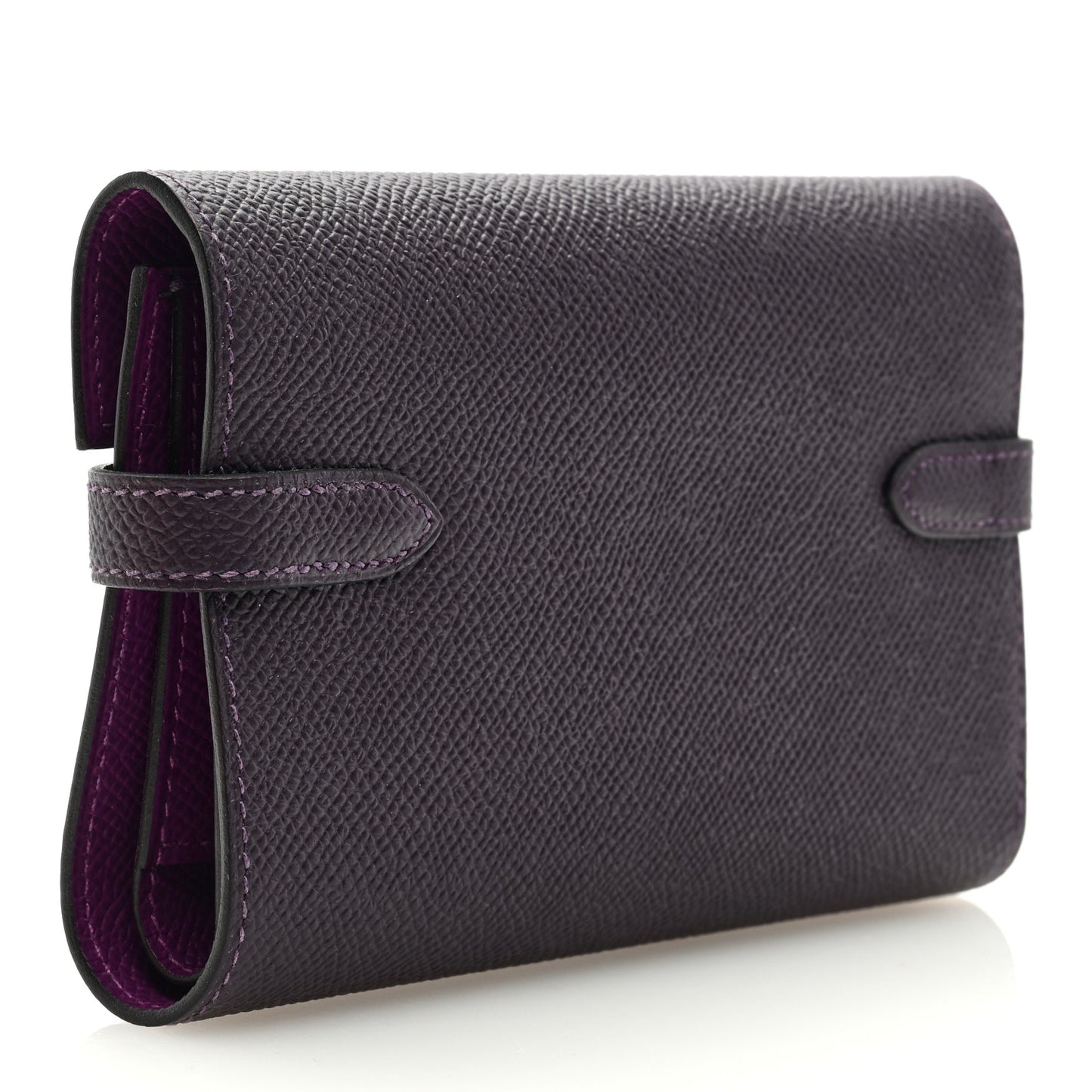 Epsom Verso Medium Kelly Wallet Raisin Anemone