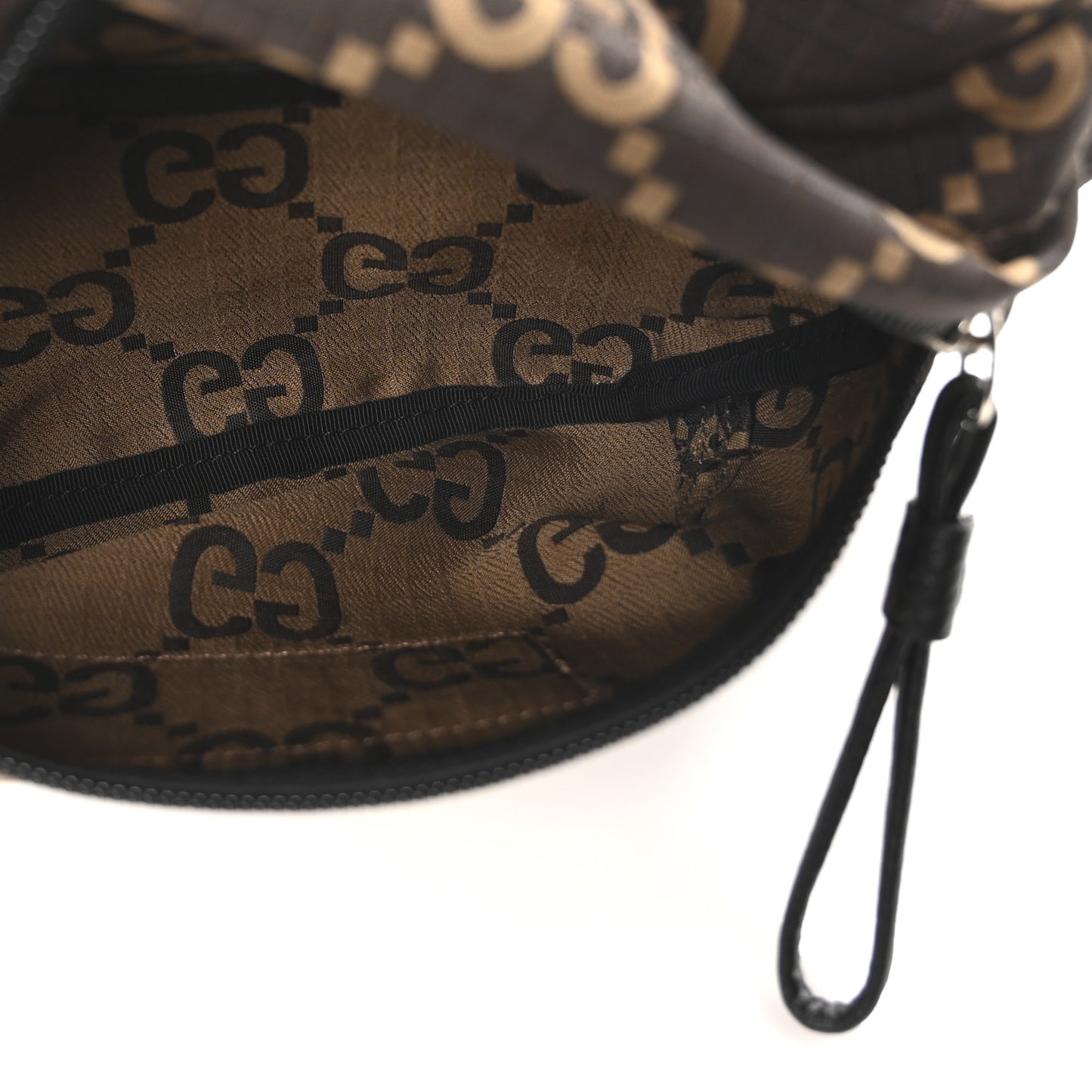 Recycled Polyester Monogram Jumbo GG Belt Bag Ebony Beige