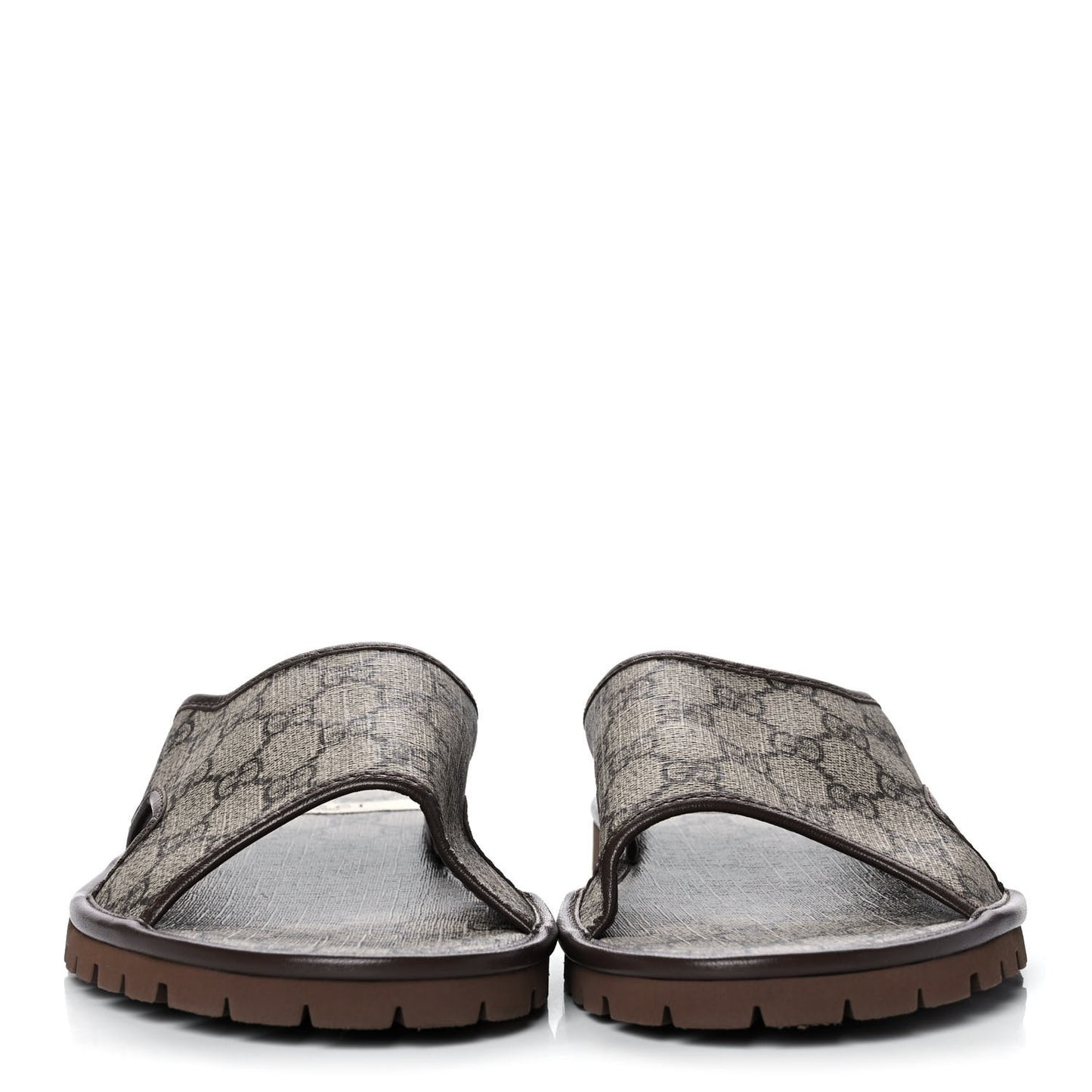GG Supreme Monogram Granada Kid Mens Lug Sole Slide Sandals 9 Beige New Acero