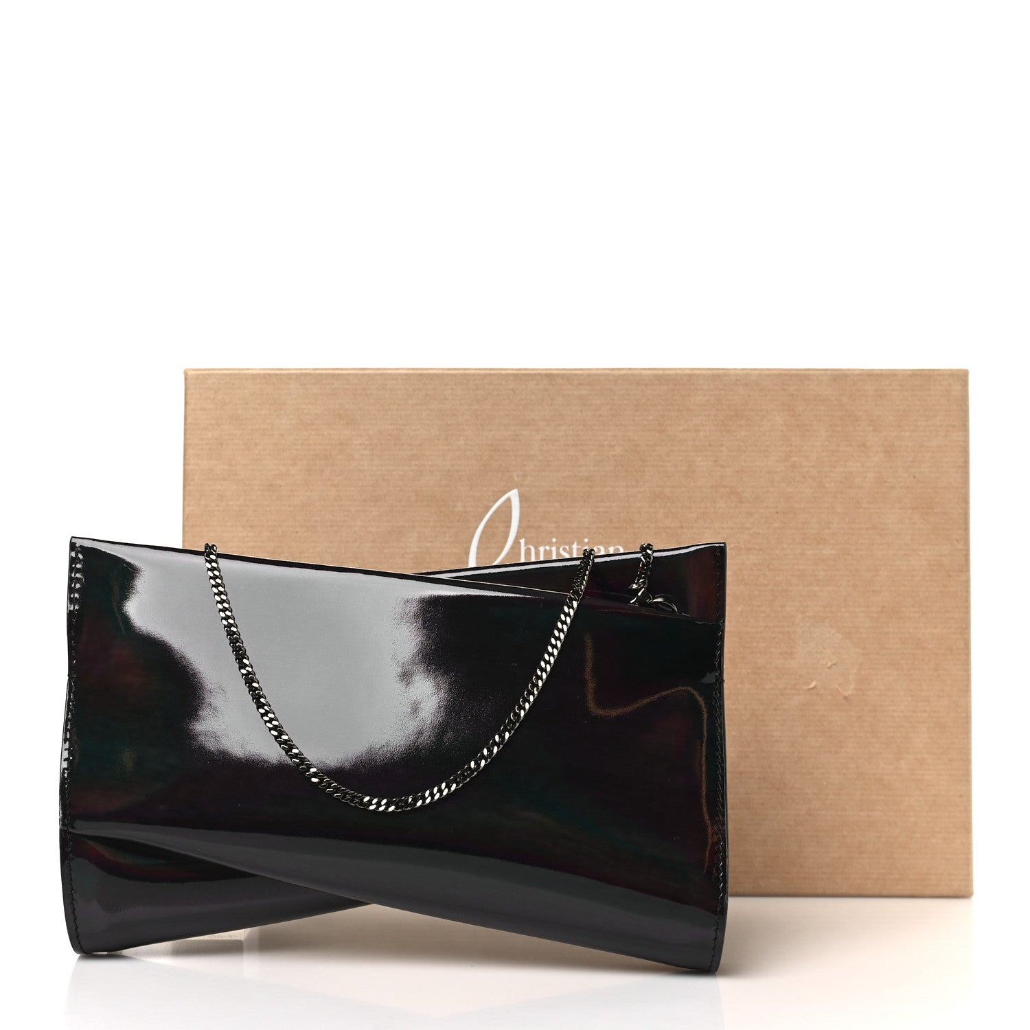 Christian Louboutin Patent Psychic Loubitwist Clutch Black 10 of 10