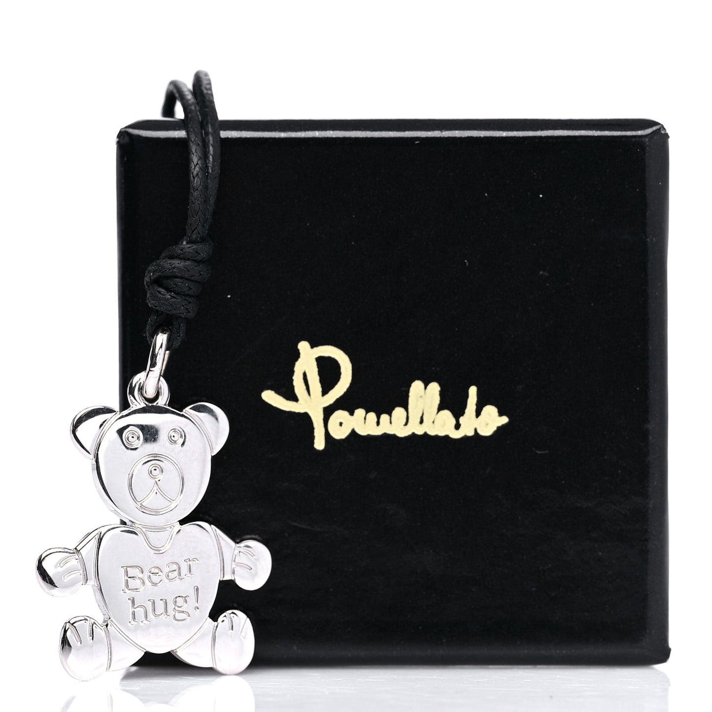 Sterling Silver Orsetto Bear Hug Pendant Cord Necklace